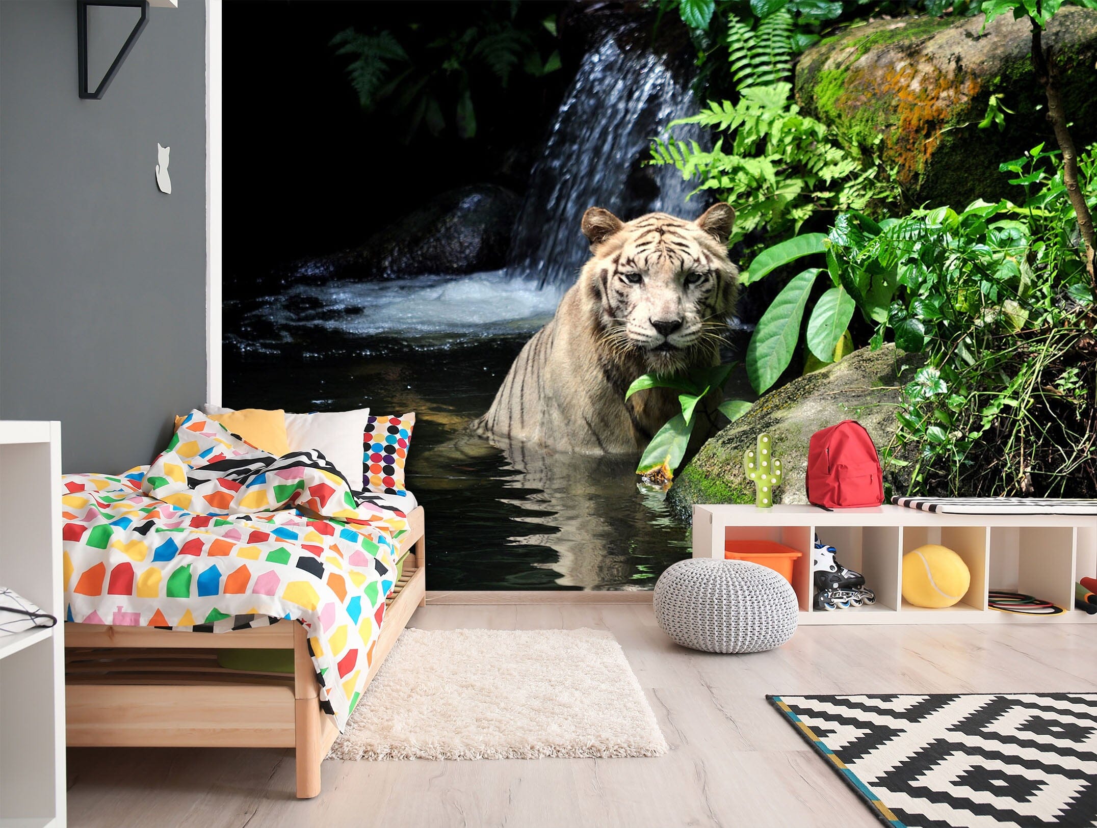 3D Tiger River 202 Wall Murals Wallpaper AJ Wallpaper 2 