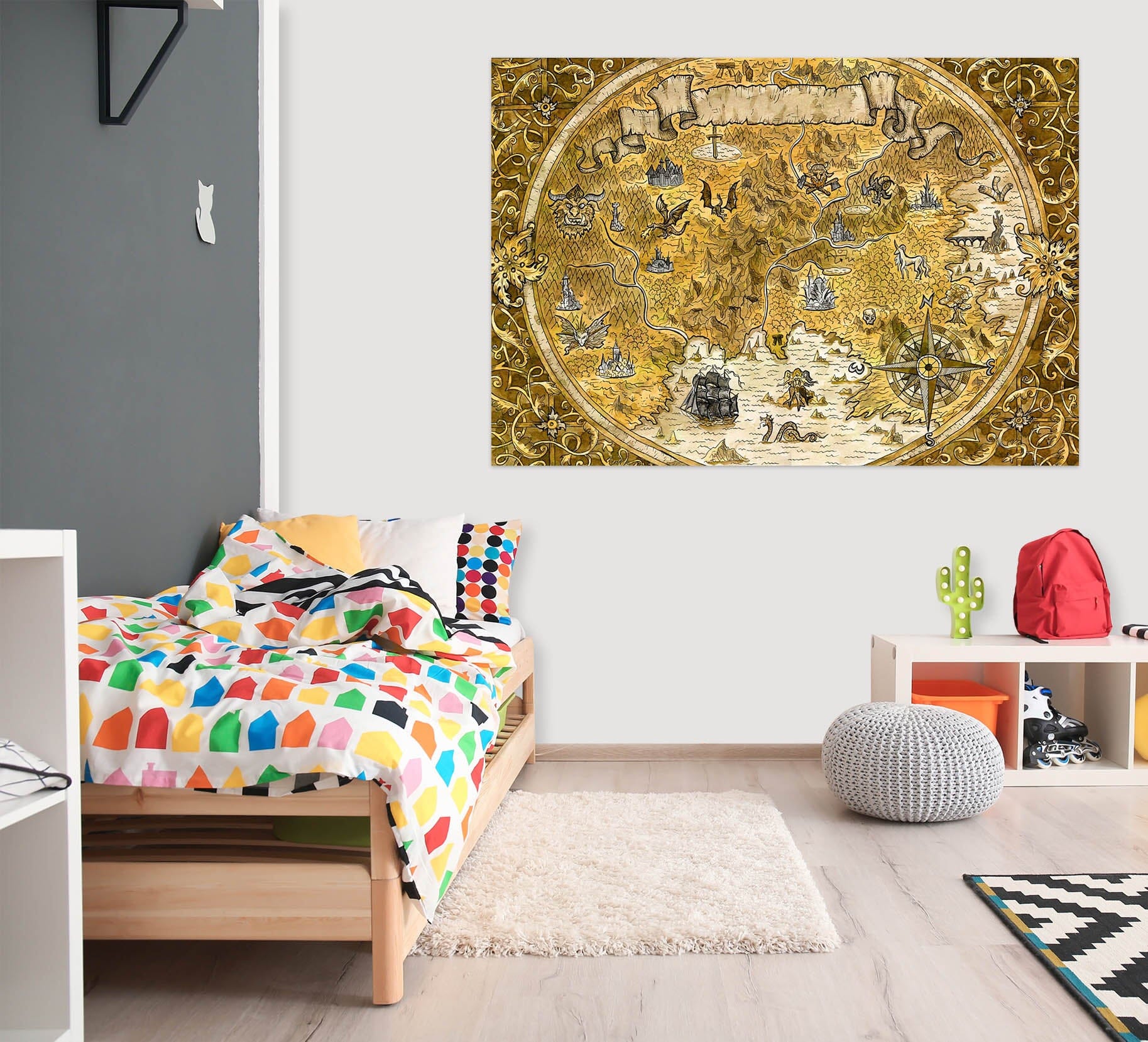 3D Valley River 280 World Map Wall Sticker Wallpaper AJ Wallpaper 2 