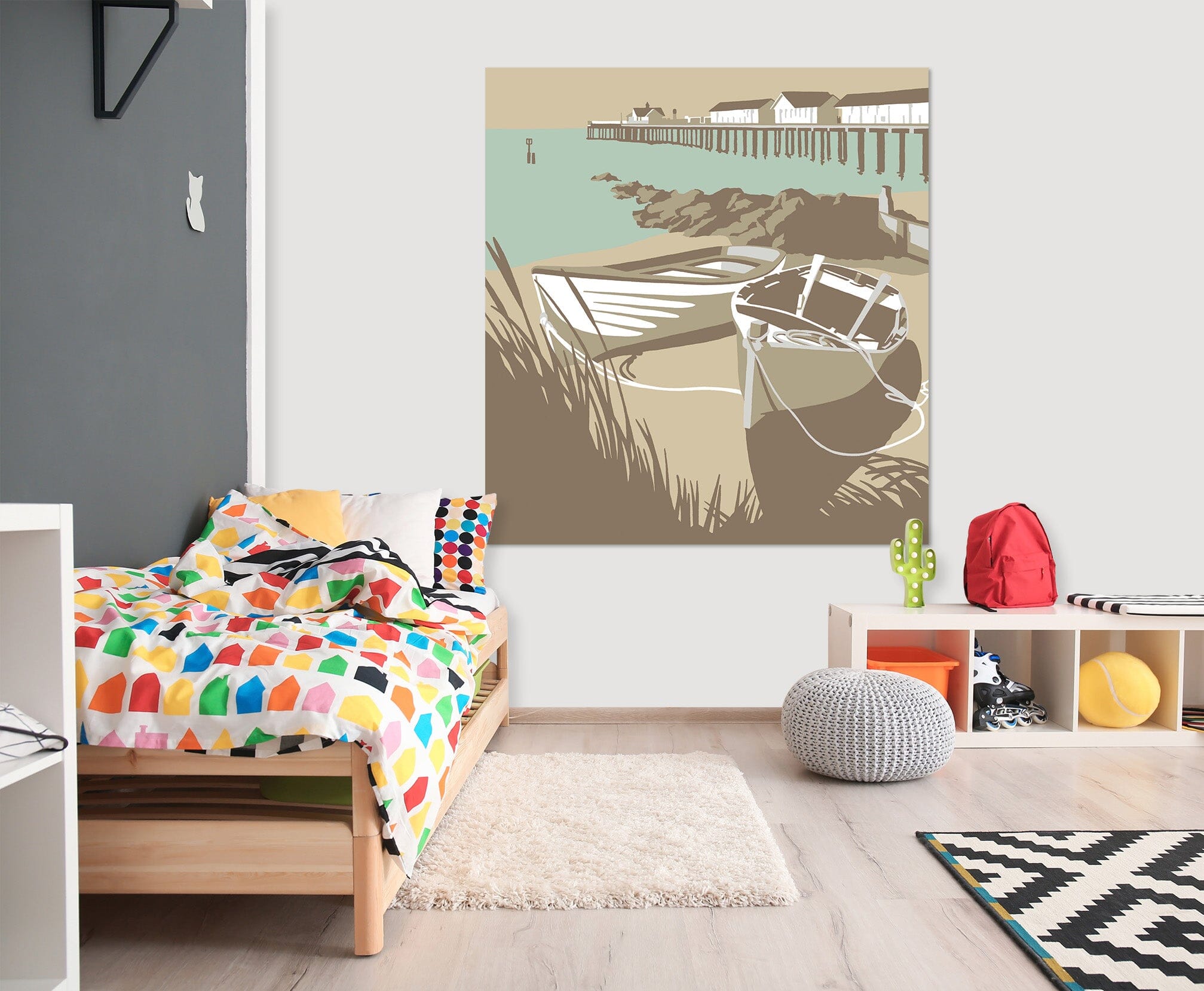 3D Southwold Boats Pier 060 Steve Read Wall Sticker Wallpaper AJ Wallpaper 2 