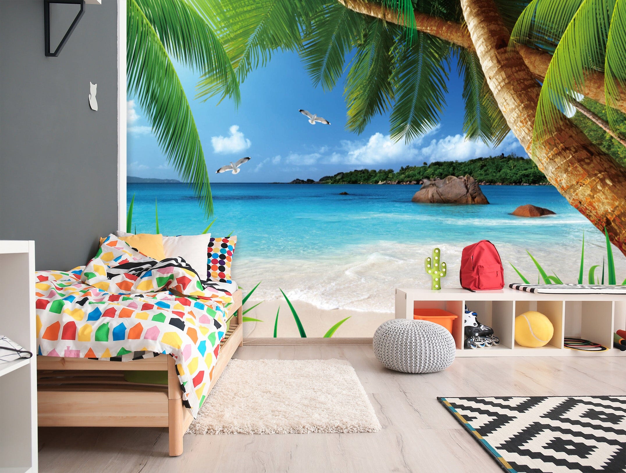 3D Coconut Palm Tree 1616 Wall Murals Wallpaper AJ Wallpaper 2 