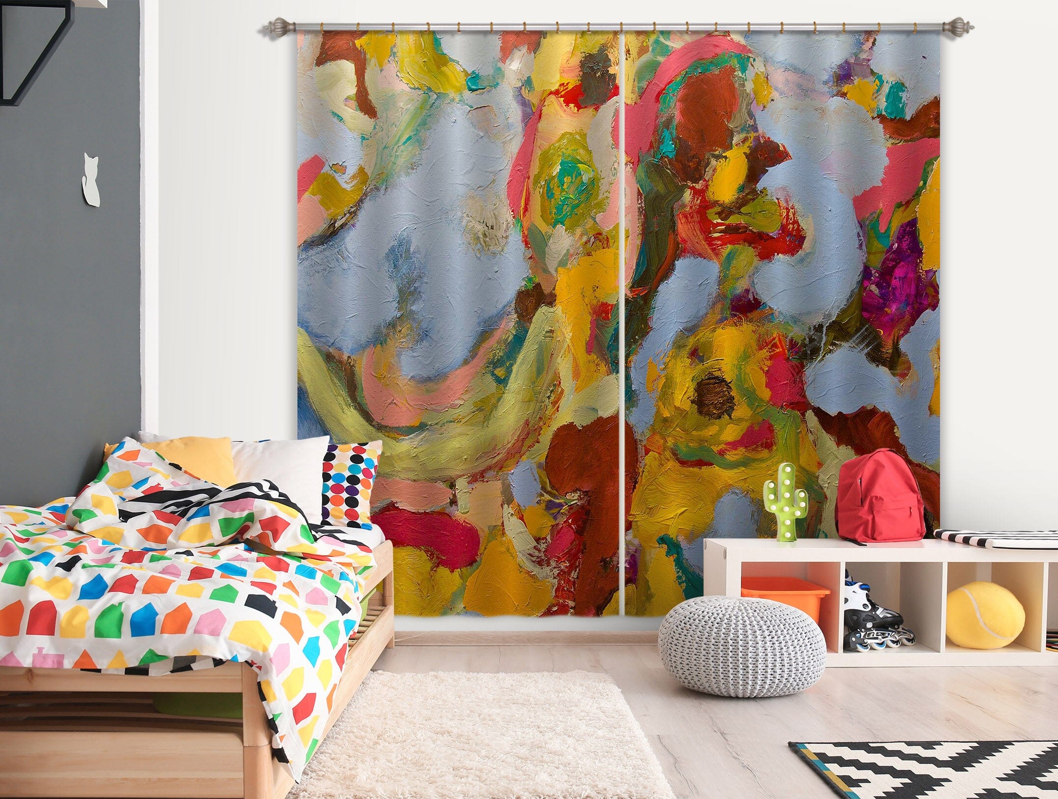 3D Color Graffiti 188 Allan P. Friedlander Curtain Curtains Drapes Curtains AJ Creativity Home 
