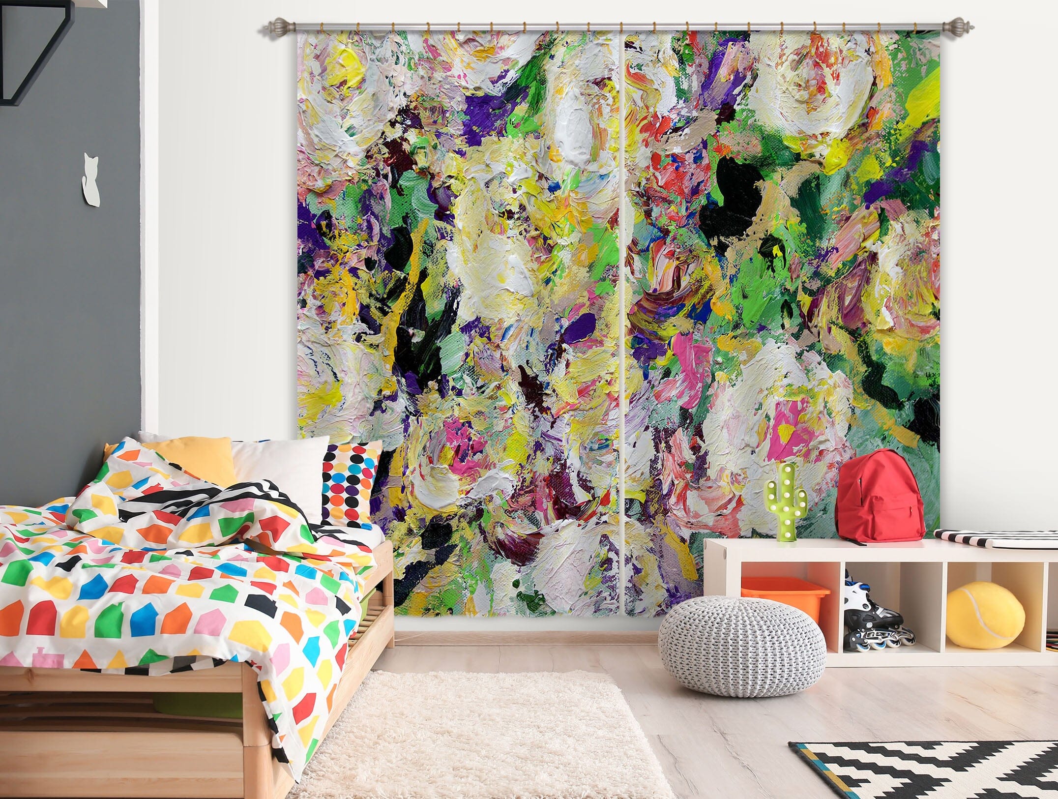 3D Painted Flower Field 274 Allan P. Friedlander Curtain Curtains Drapes Curtains AJ Creativity Home 