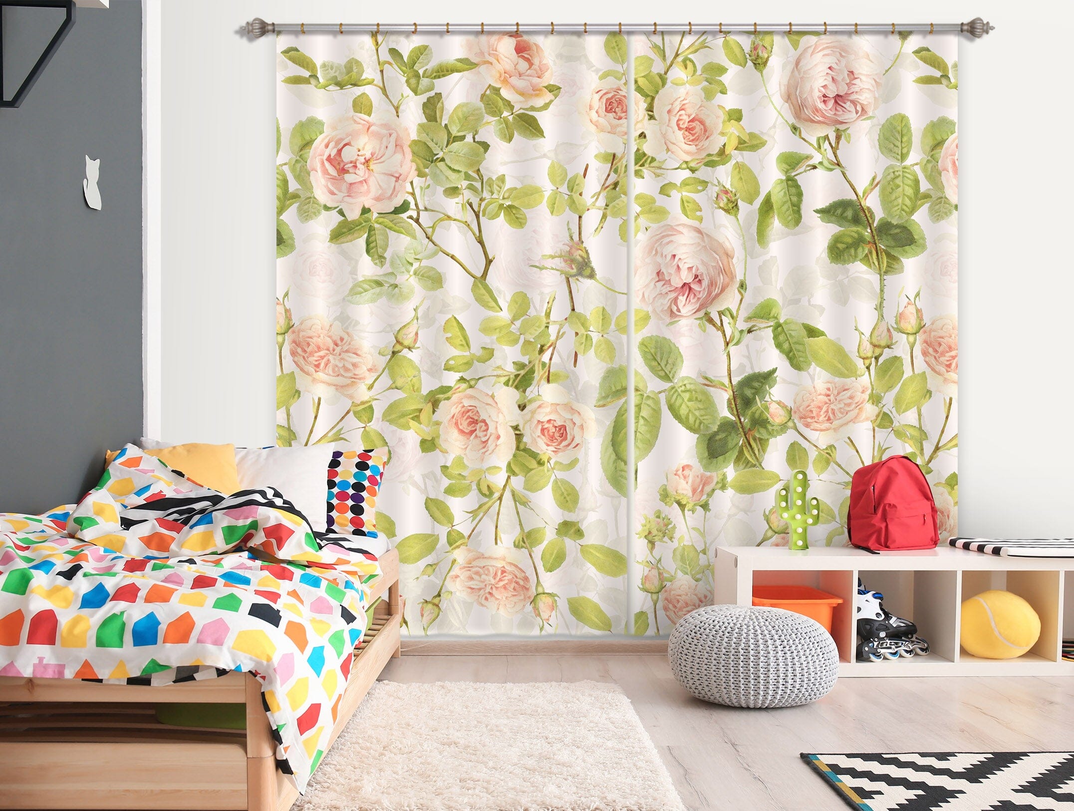 3D Summer Flowers 132 Uta Naumann Curtain Curtains Drapes Curtains AJ Creativity Home 