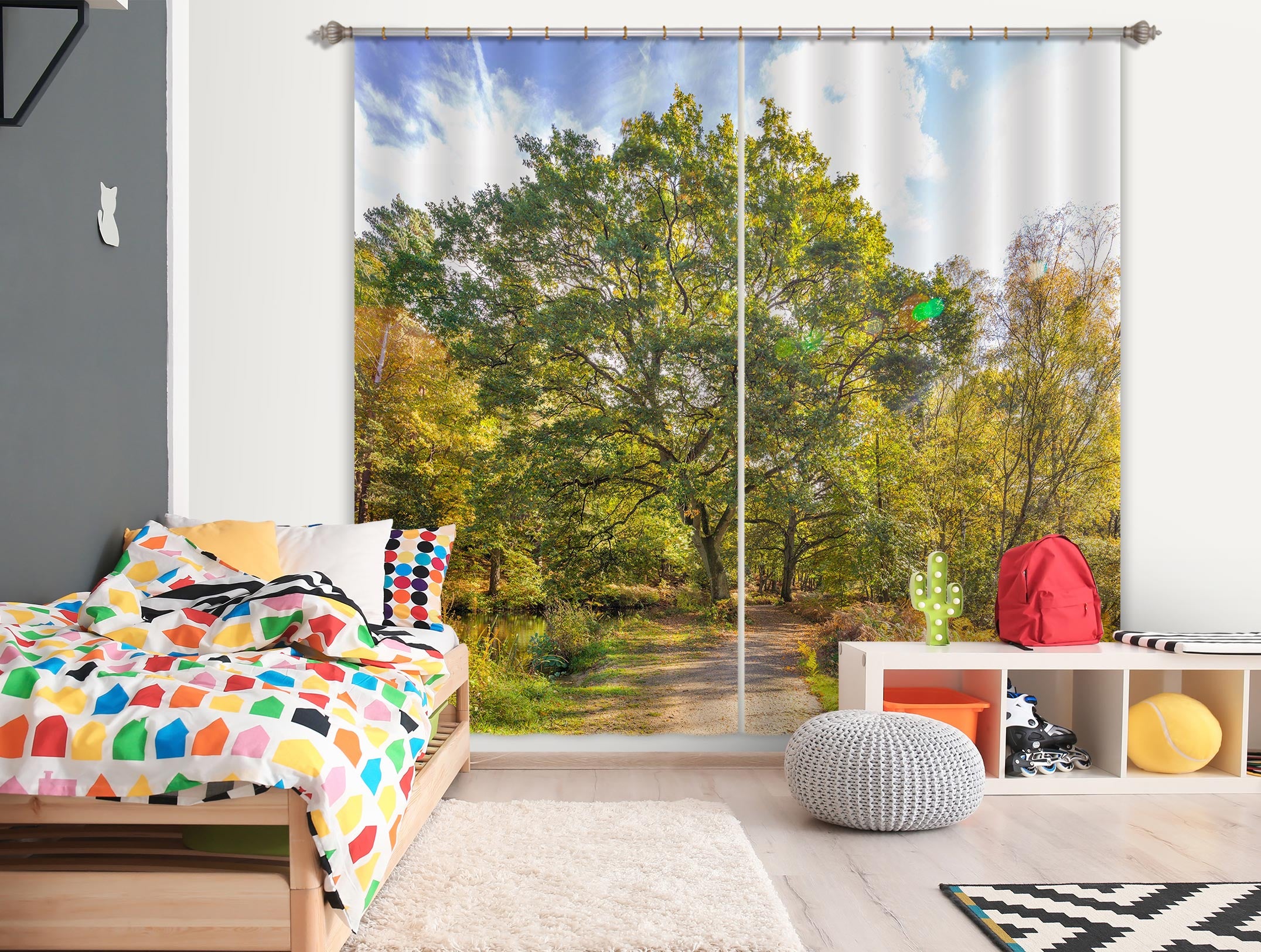 3D Forest Path 038 Assaf Frank Curtain Curtains Drapes