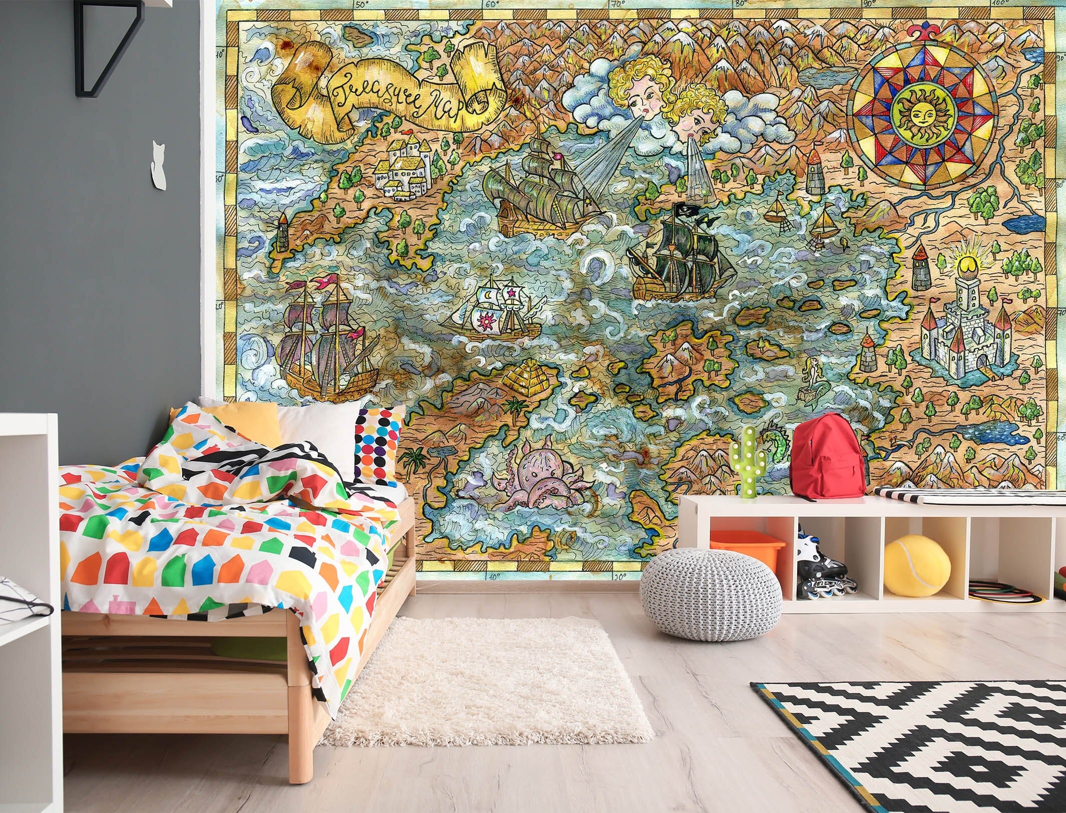 3D Sea Freight 2133 World Map Wall Murals Wallpaper AJ Wallpaper 2 