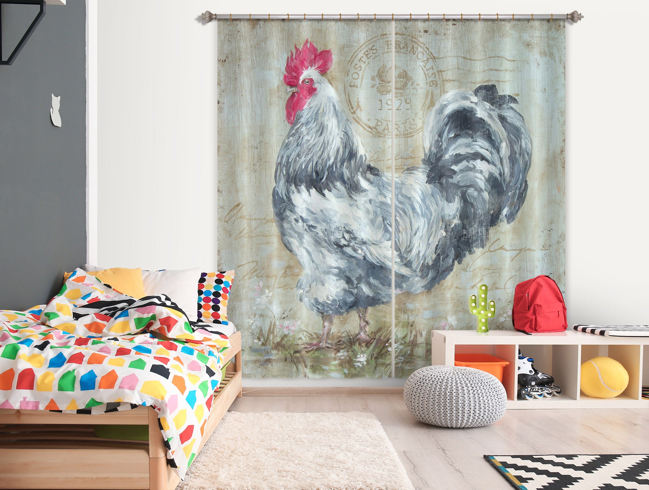 3D Rooster 2184 Debi Coules Curtain Curtains Drapes