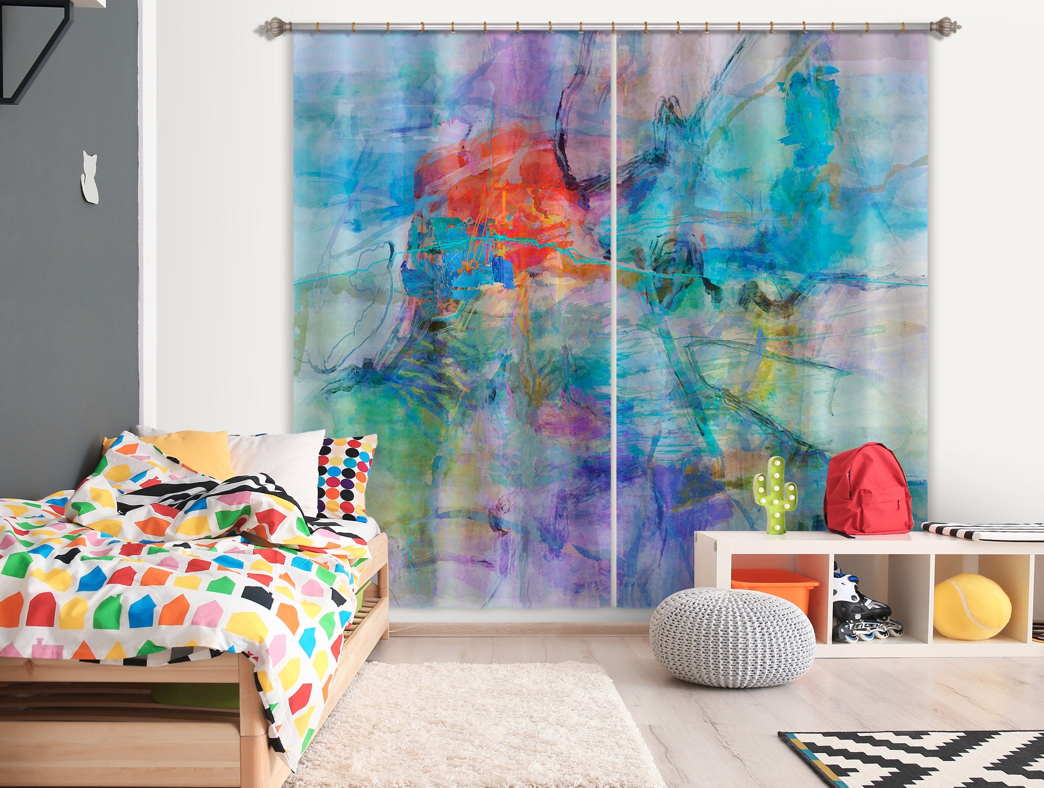 3D Color Splash 208 Michael Tienhaara Curtain Curtains Drapes