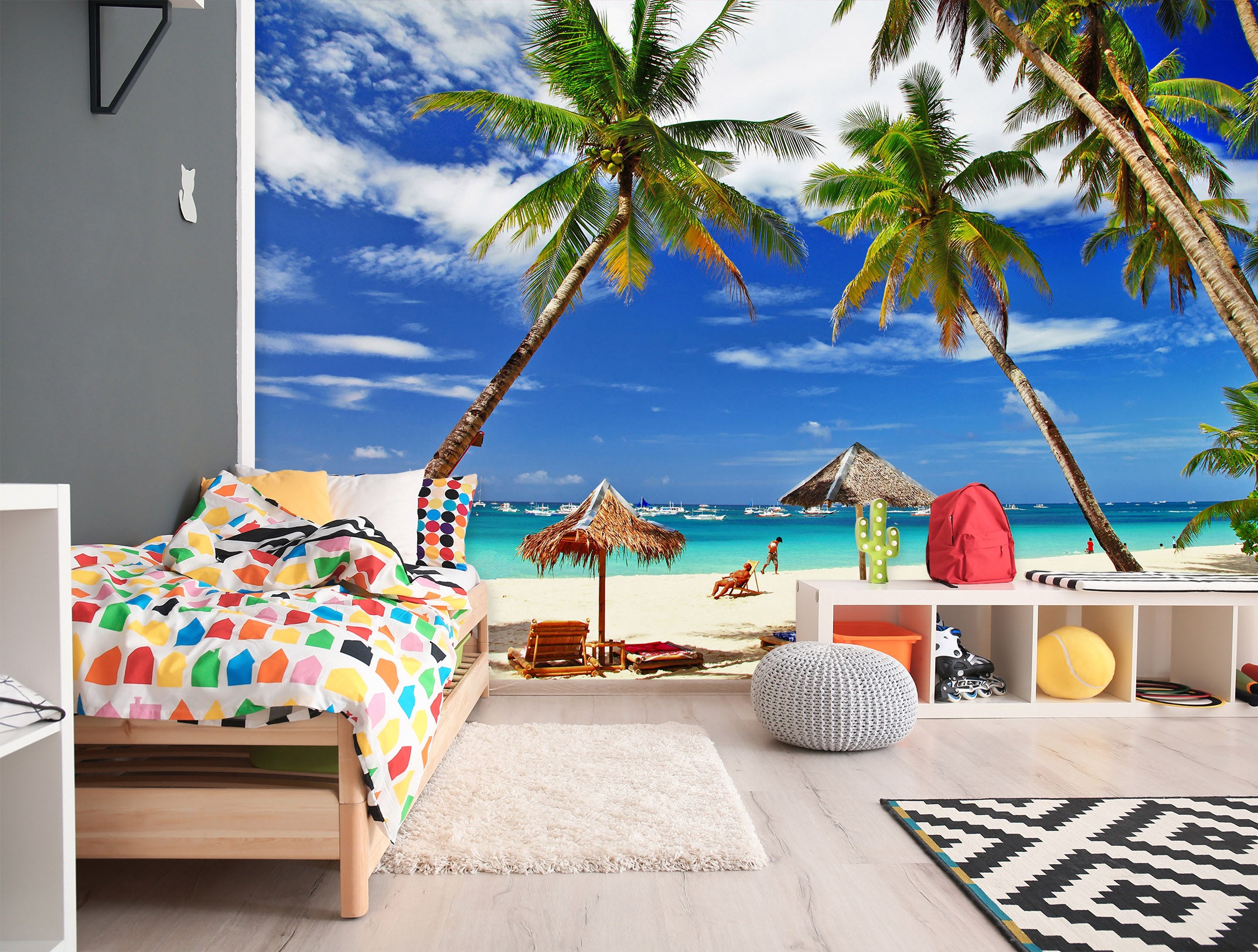 3D Beach Coconut Tree 58130 Wall Murals