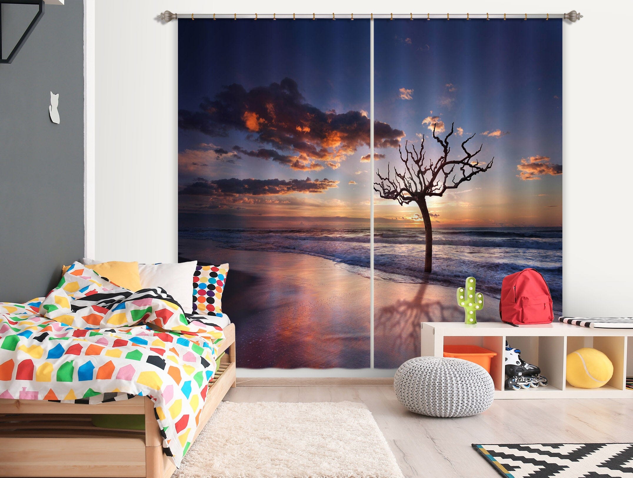 3D Sea Tree 178 Marco Carmassi Curtain Curtains Drapes Curtains AJ Creativity Home 