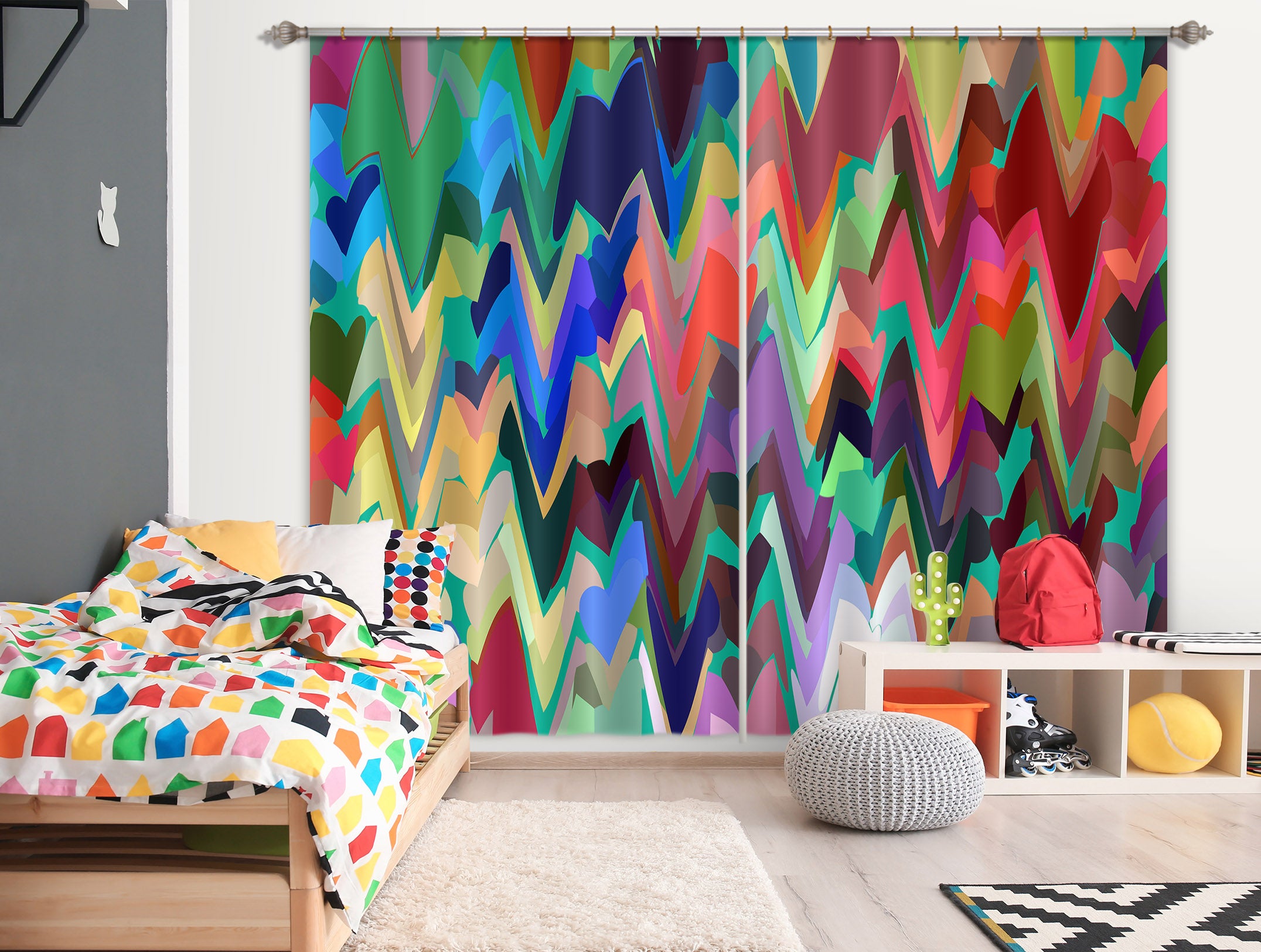 3D Wavy Color 70096 Shandra Smith Curtain Curtains Drapes
