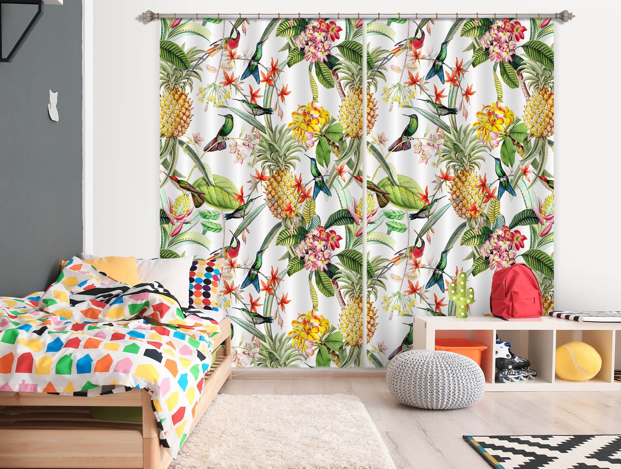 3D Flower Branch 162 Uta Naumann Curtain Curtains Drapes Curtains AJ Creativity Home 