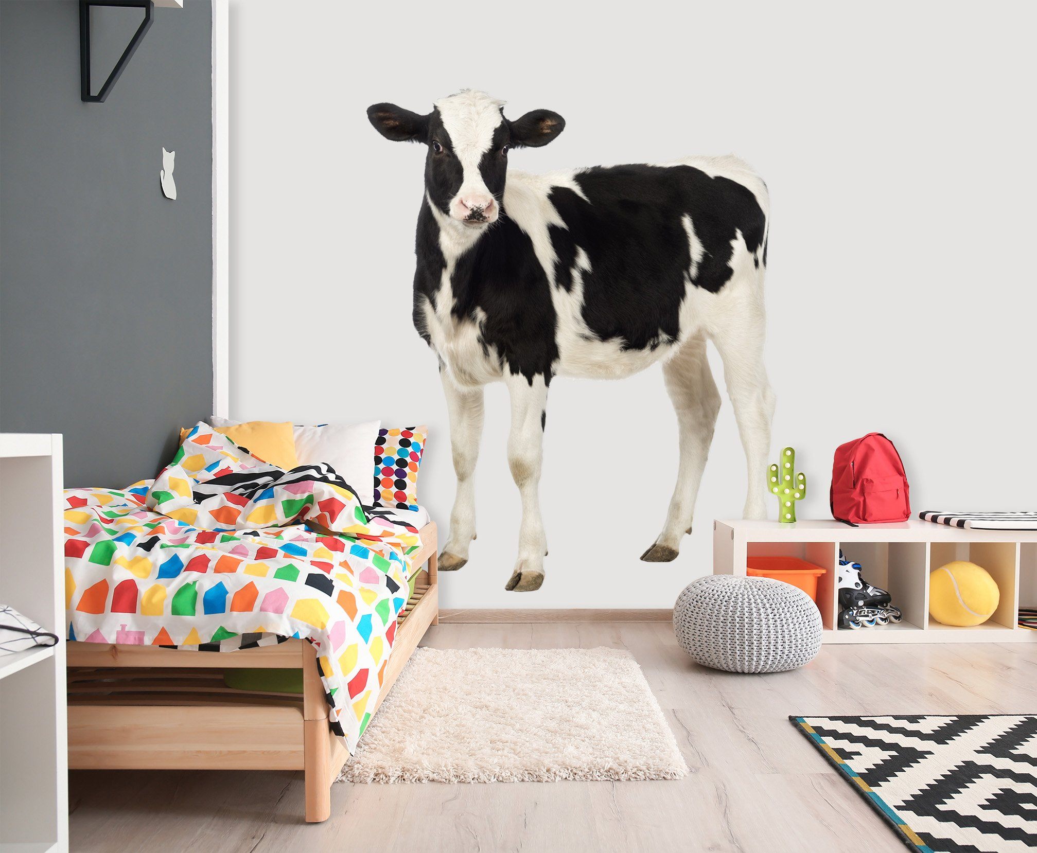 3D Black And White Sheep 092 Animals Wall Stickers Wallpaper AJ Wallpaper 