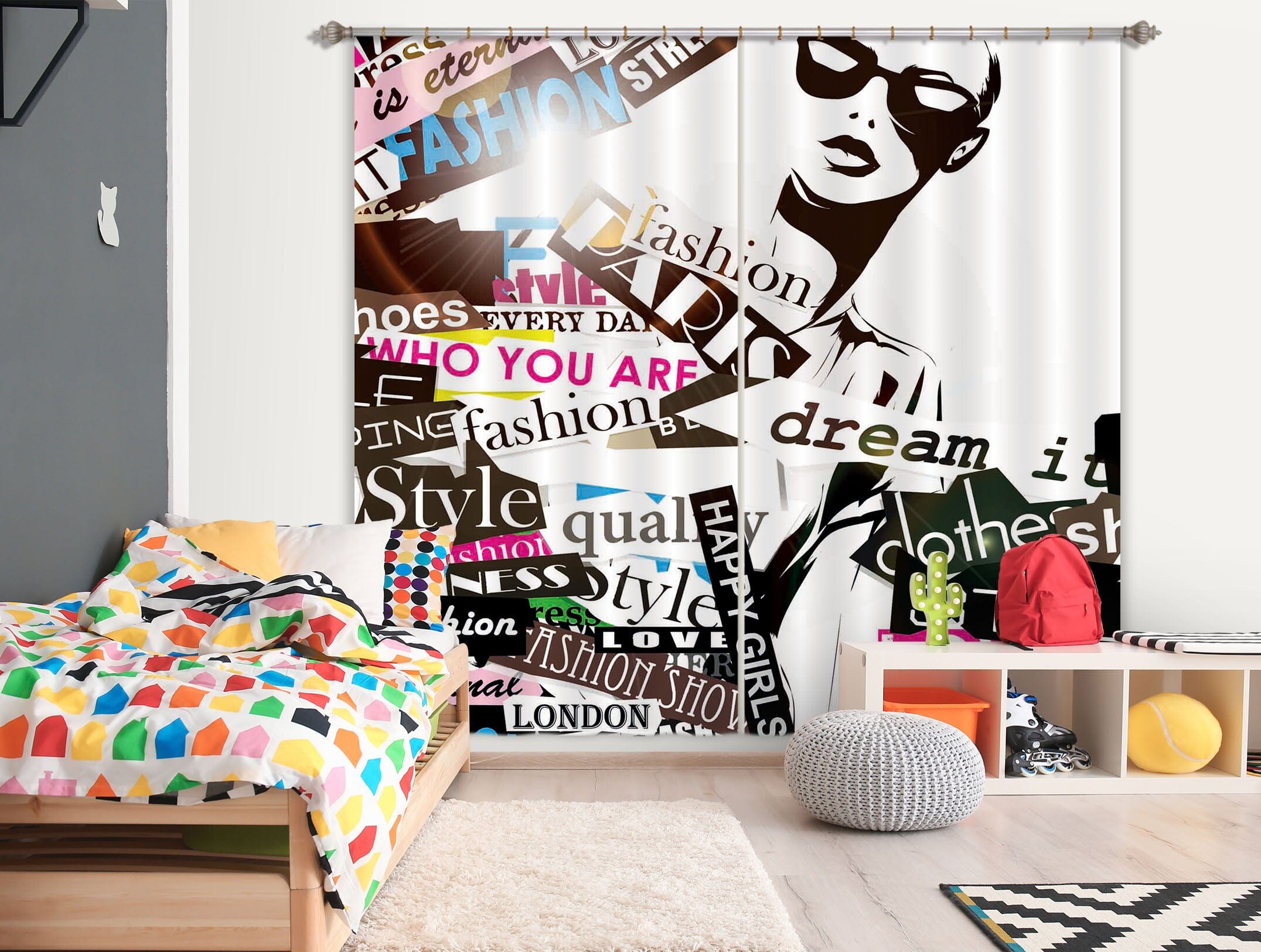 3D Color Graffiti 723 Curtains Drapes Wallpaper AJ Wallpaper 