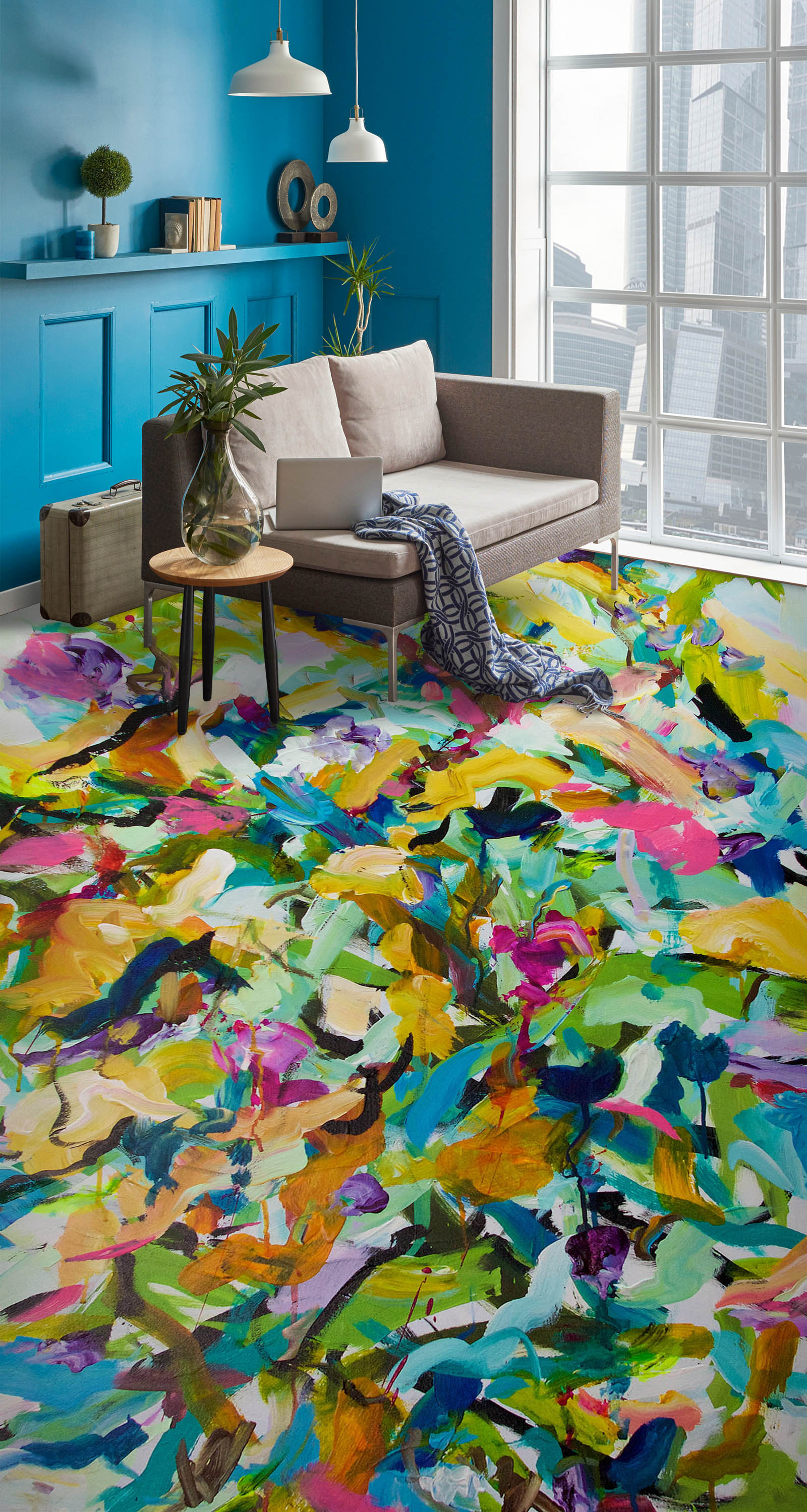 3D Colorful Paint Pattern 9504 Allan P. Friedlander Floor Mural