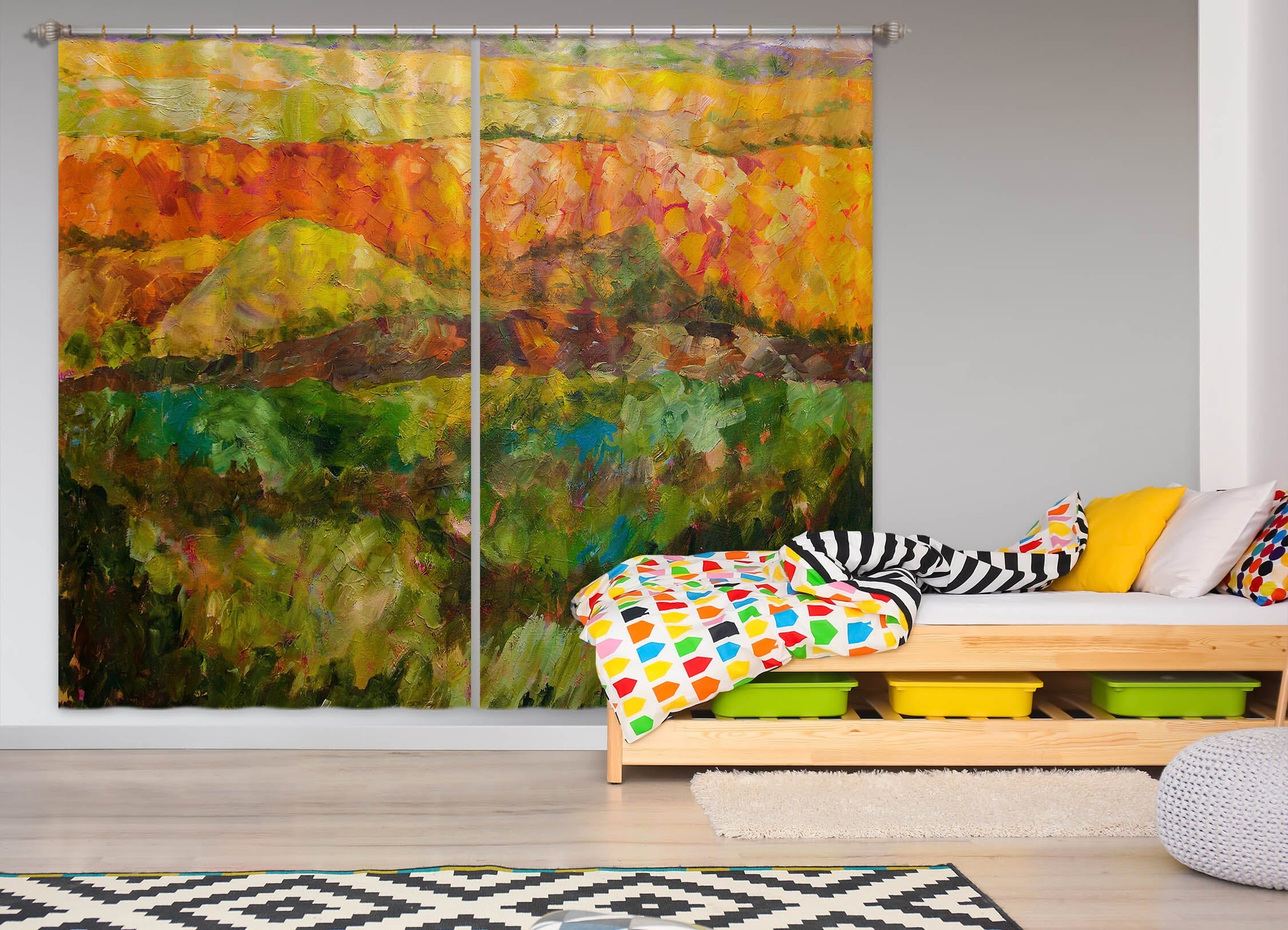 3D Colored Valley 112 Allan P. Friedlander Curtain Curtains Drapes Curtains AJ Creativity Home 