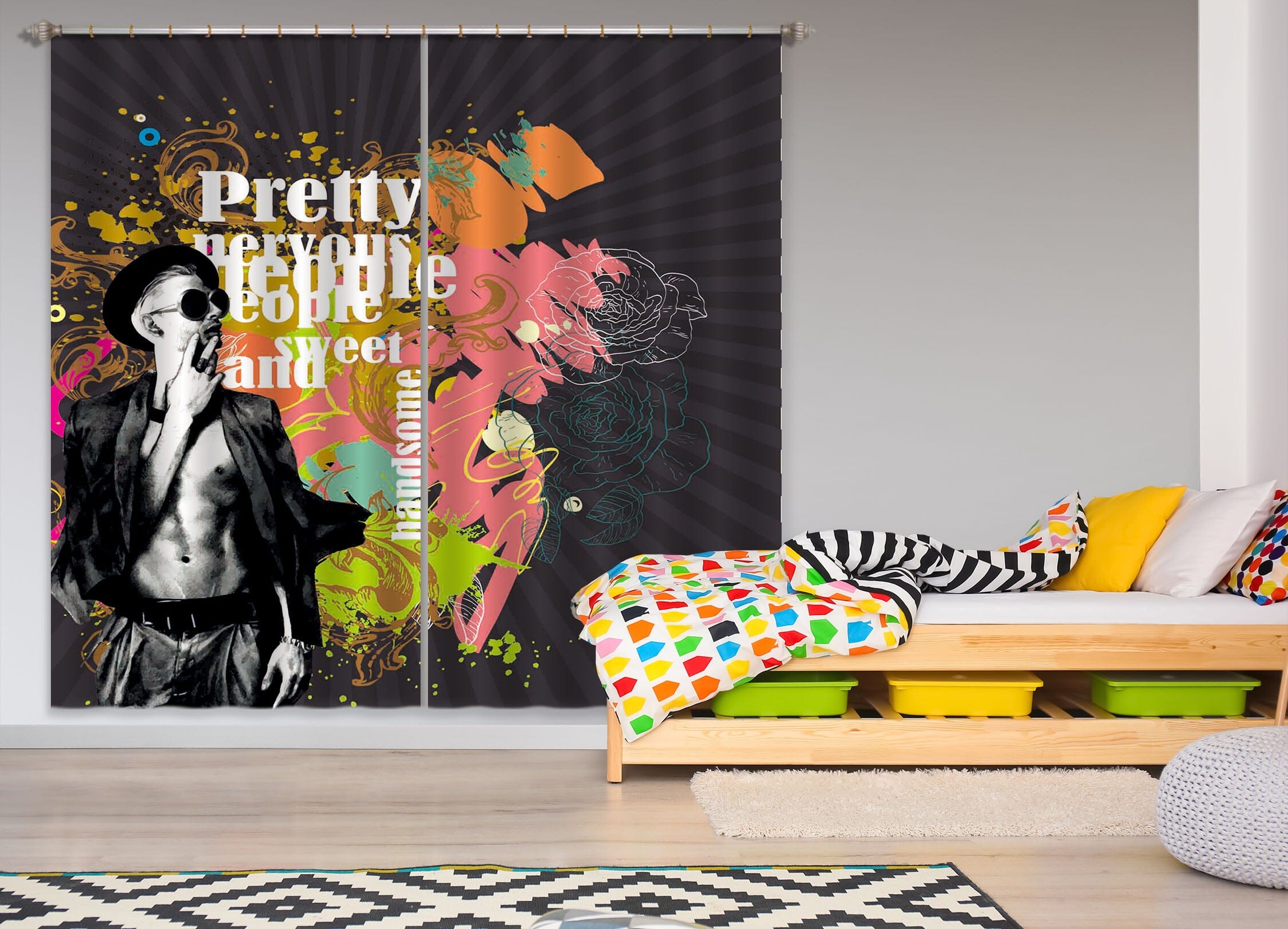 3D Fashion Singer 760 Curtains Drapes Wallpaper AJ Wallpaper 