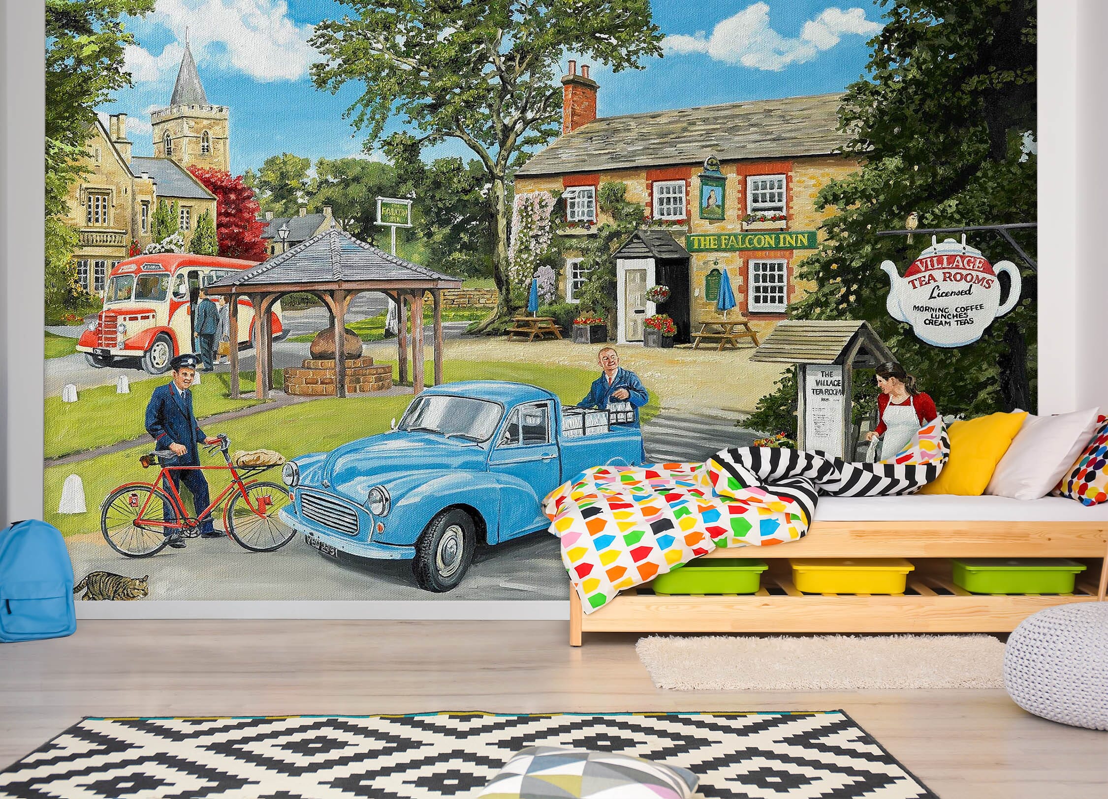 3D The Village Tearooms 1075 Trevor Mitchell Wall Mural Wall Murals Wallpaper AJ Wallpaper 2 