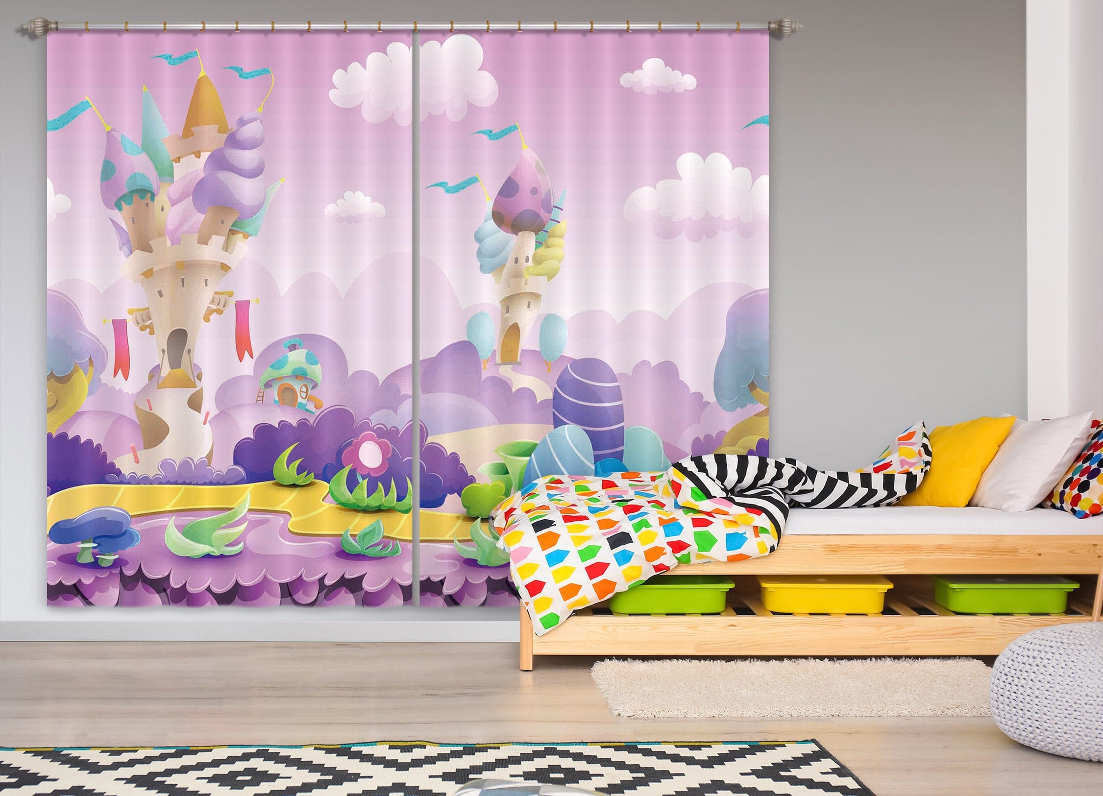 3D Purple World 730 Curtains Drapes Wallpaper AJ Wallpaper 