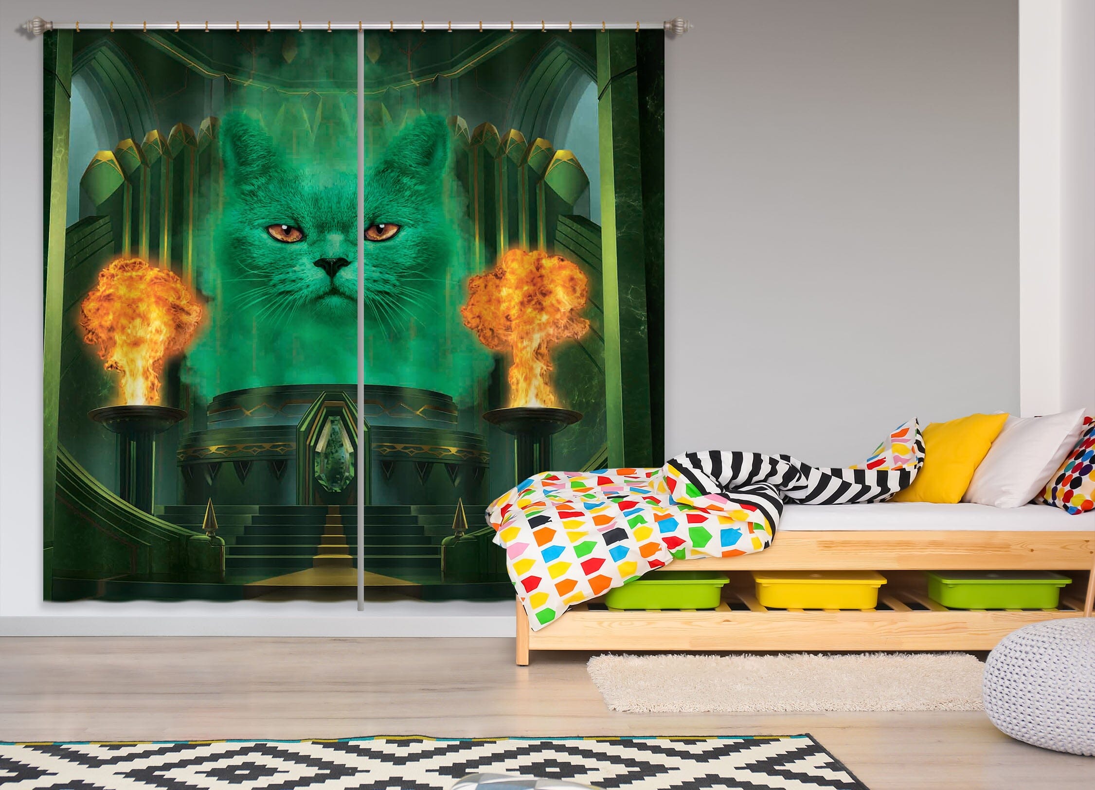 3D WISP Cat 017 Vincent Hie Curtain Curtains Drapes Curtains AJ Creativity Home 