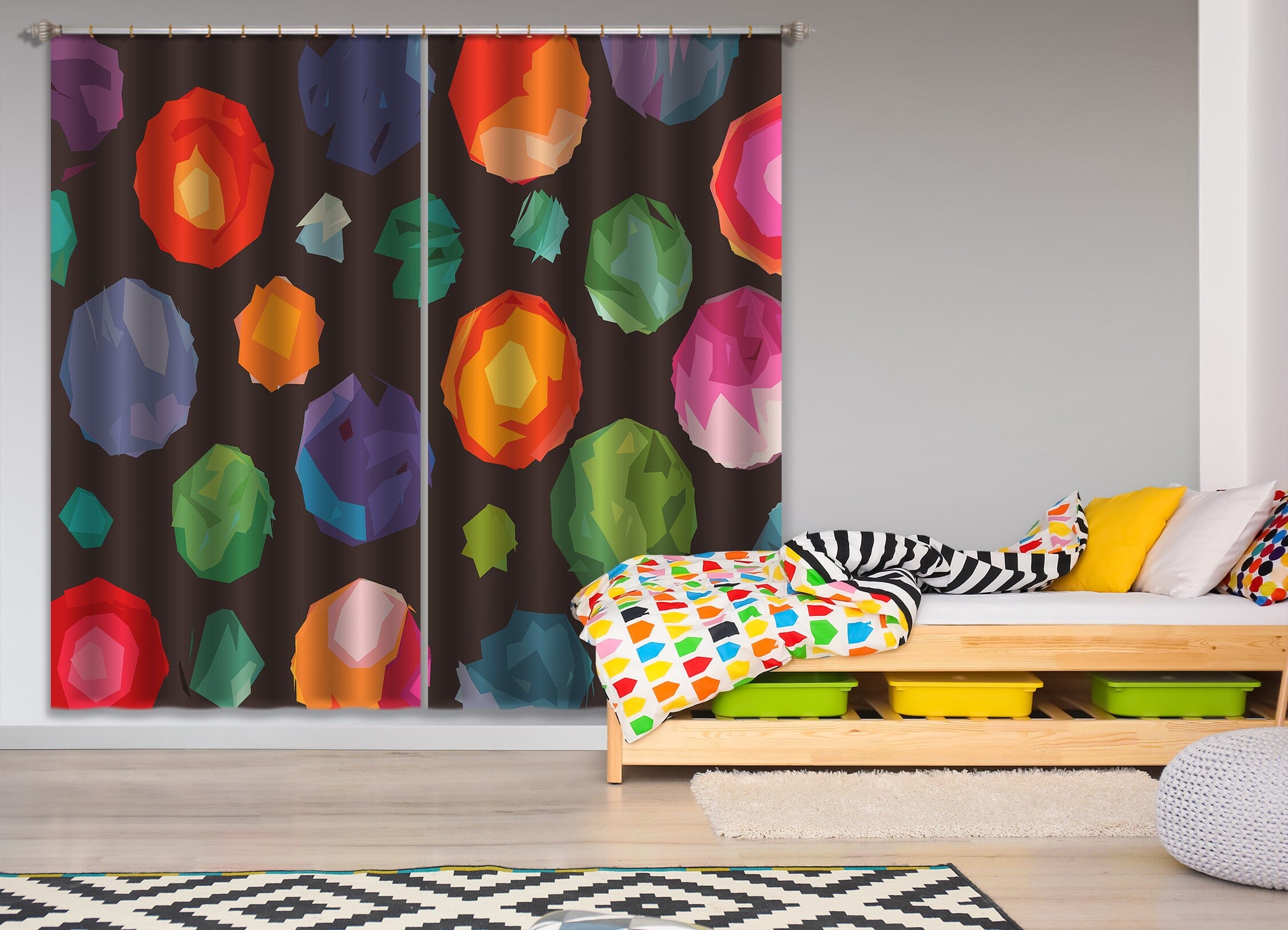 3D Colorful Balloons 041 Shandra Smith Curtain Curtains Drapes Curtains AJ Creativity Home 