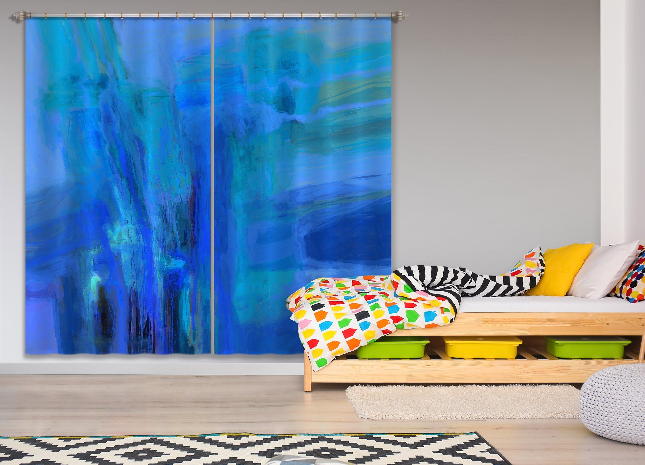 3D Blue Dream 060 Michael Tienhaara Curtain Curtains Drapes Curtains AJ Creativity Home 