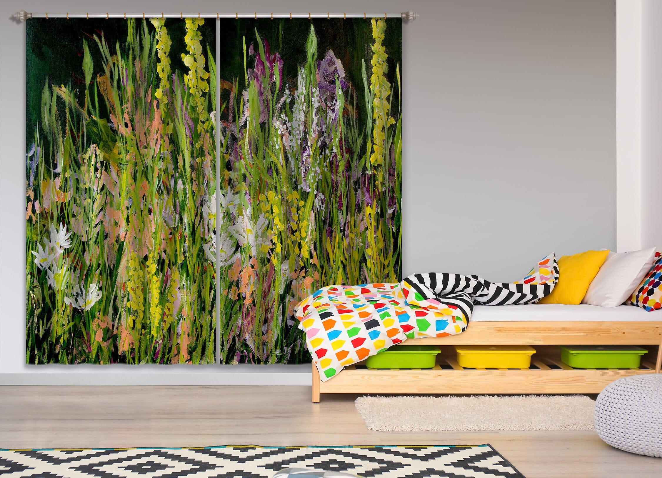 3D Wild Flowers 217 Allan P. Friedlander Curtain Curtains Drapes Curtains AJ Creativity Home 