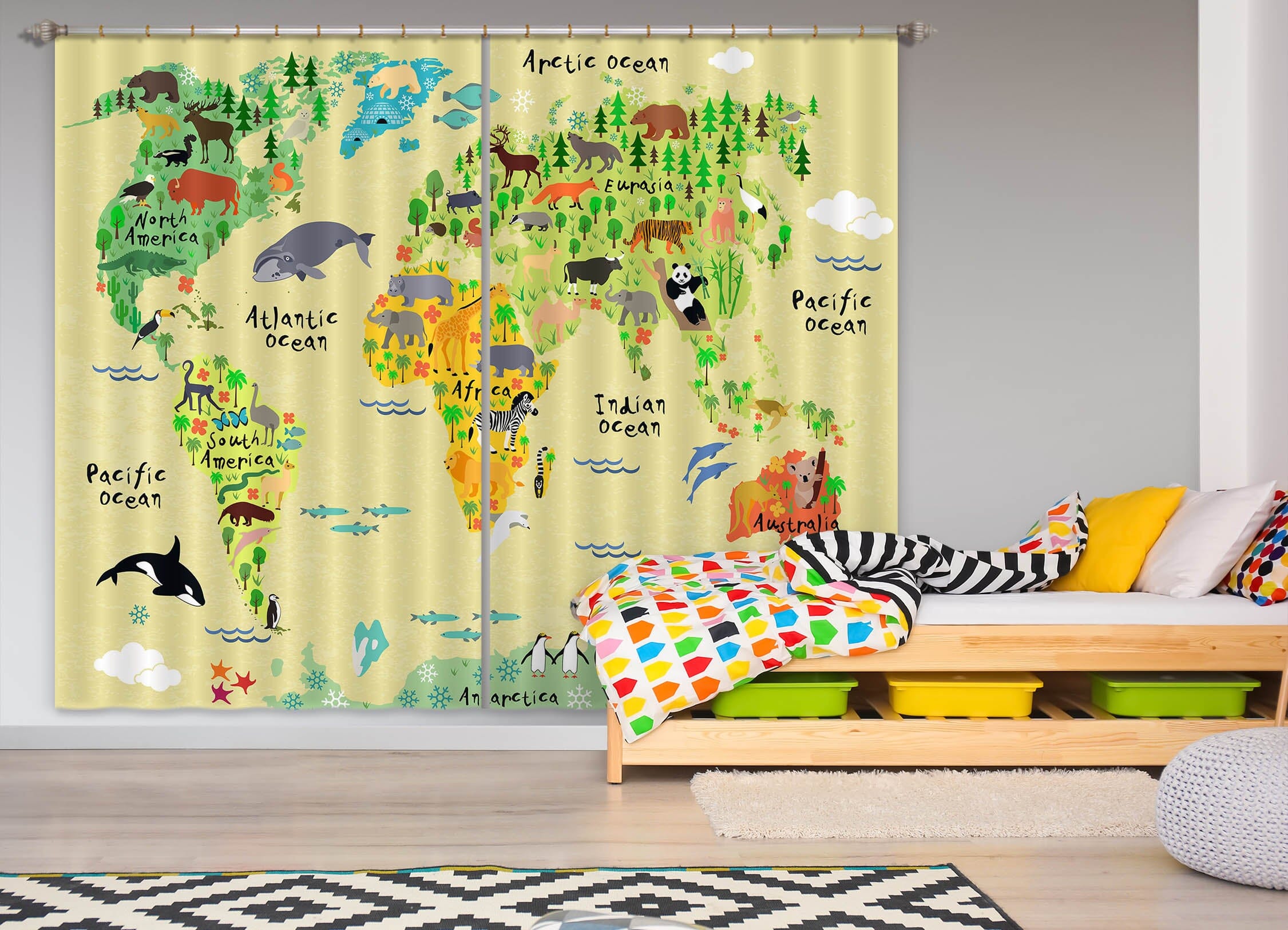 3D Forest Map 803 Curtains Drapes Wallpaper AJ Wallpaper 