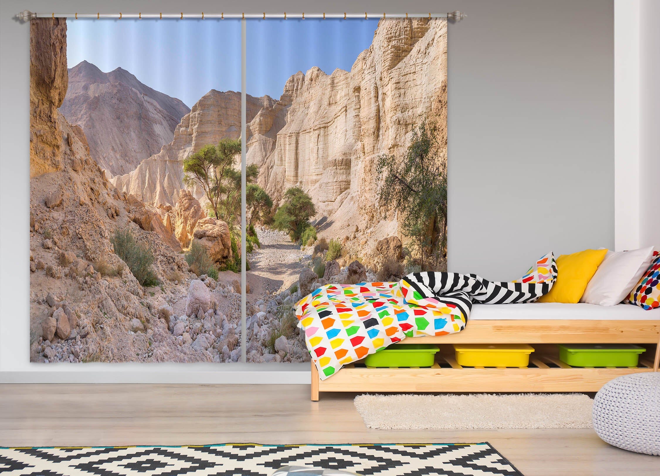 3D Sunny Valley 230 Assaf Frank Curtain Curtains Drapes Curtains AJ Creativity Home 