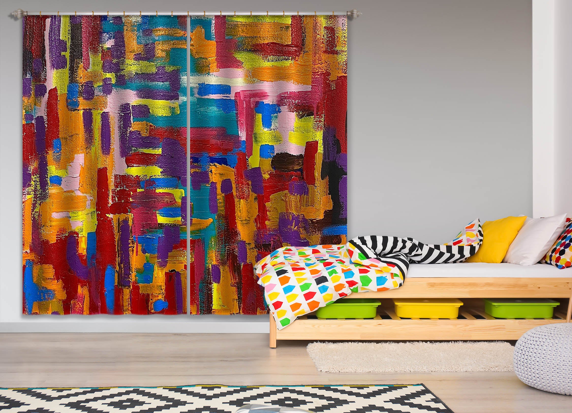 3D Color Painting 395 Jacqueline Reynoso Curtain Curtains Drapes