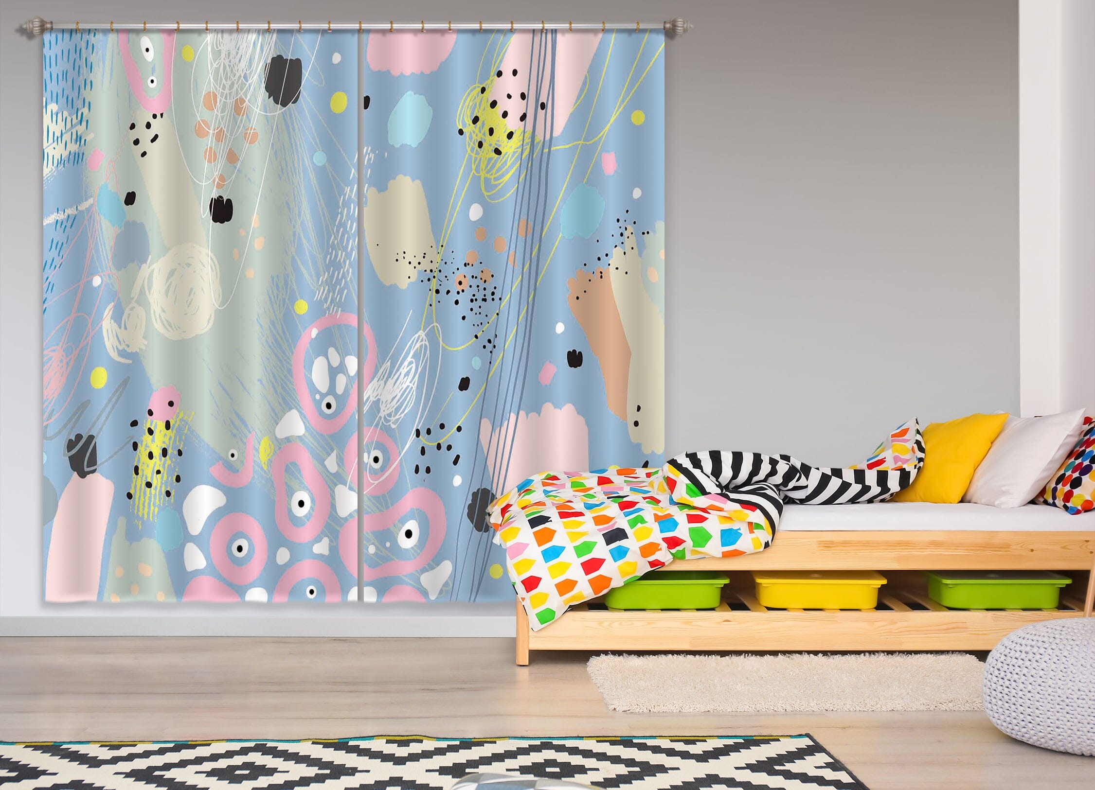 3D Color Pattern 784 Curtains Drapes Wallpaper AJ Wallpaper 
