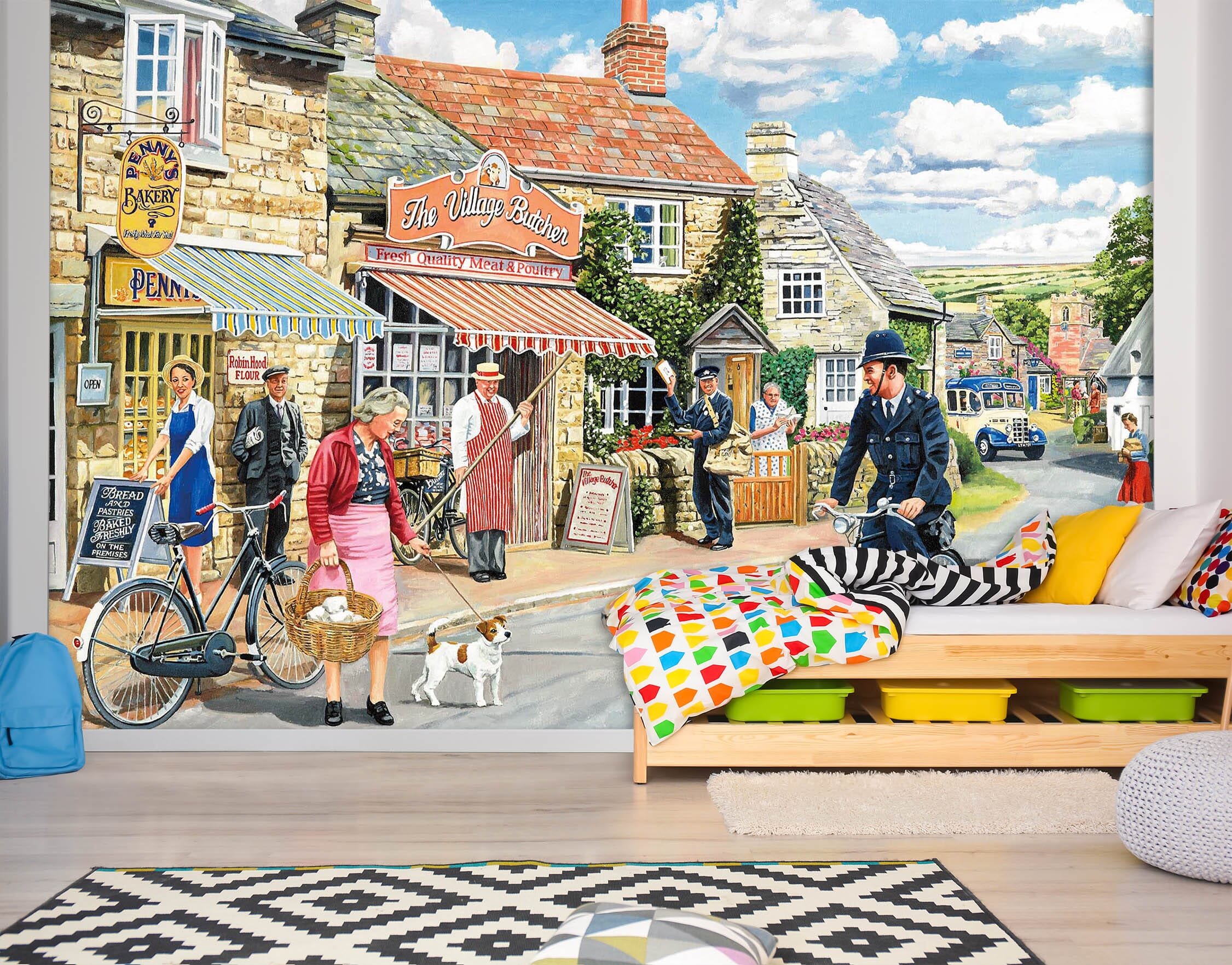 3D The Village High Street 1073 Trevor Mitchell Wall Mural Wall Murals Wallpaper AJ Wallpaper 2 