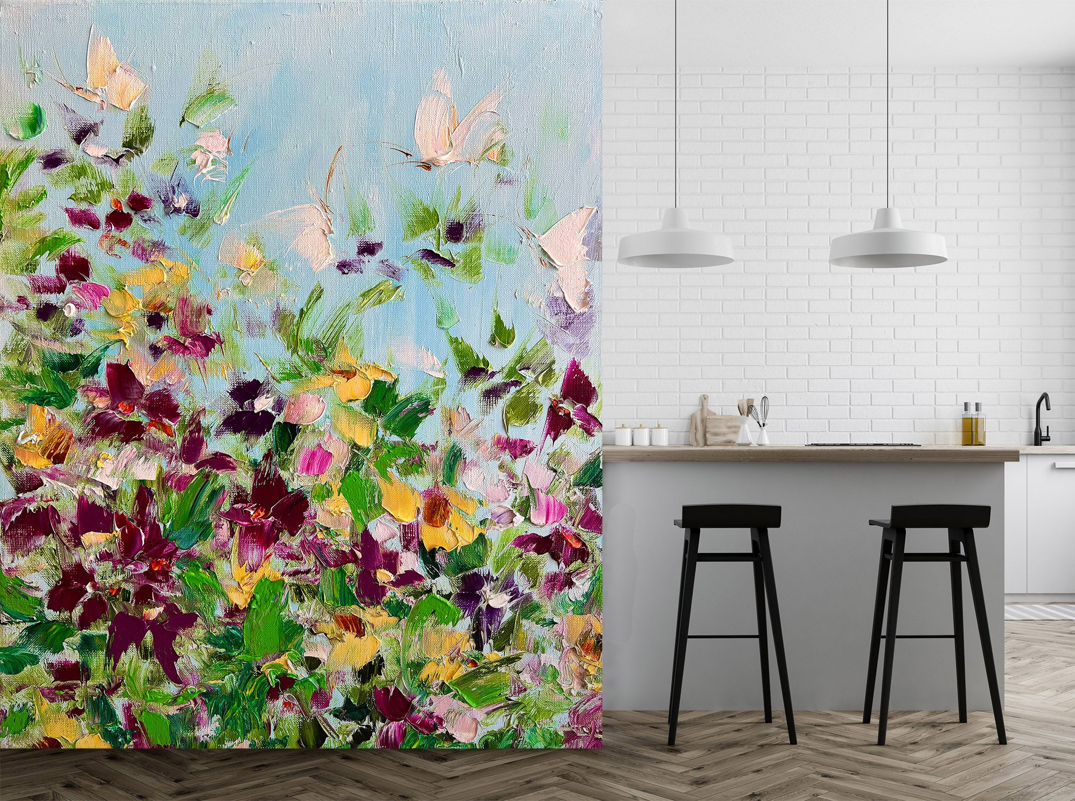 3D Butterfly Garden 301 Skromova Marina Wall Mural Wall Murals
