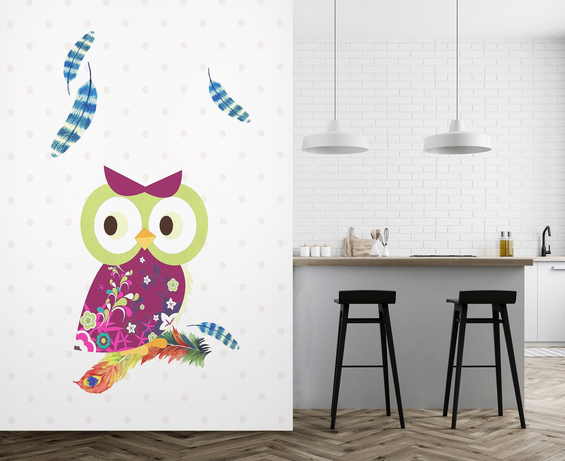 3D Playful Parrot 054 Wall Murals Wallpaper AJ Wallpaper 2 