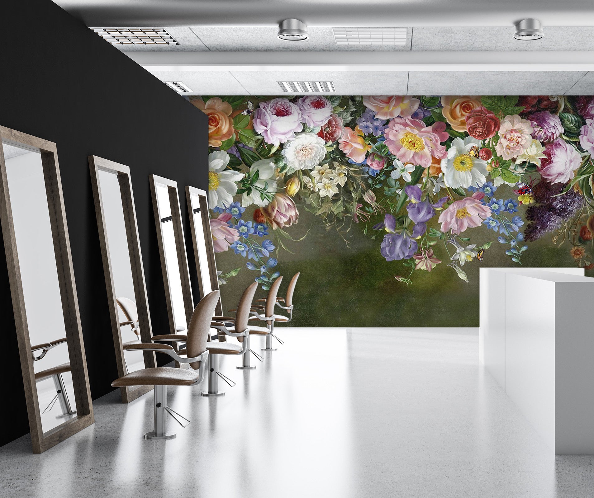 3D Colored Flowers 369 Wall Murals