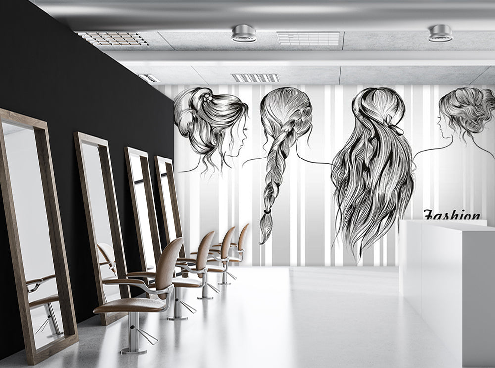 3D Long Hair Styling 1577 Wall Murals