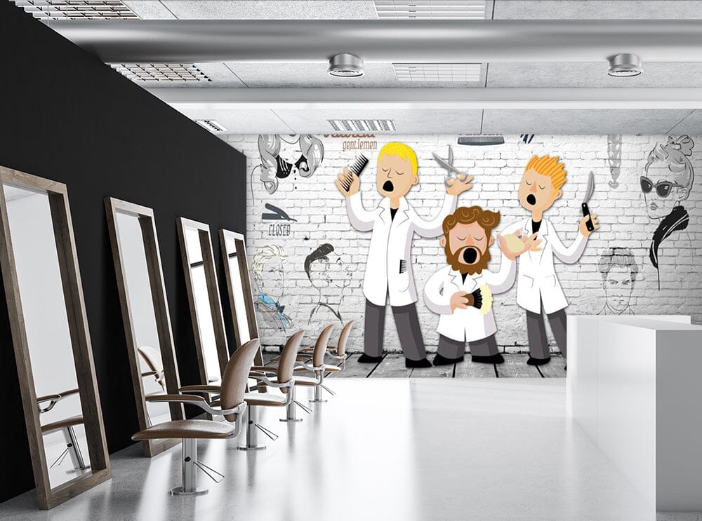 3D Happy Barber 1505 Wall Murals Wallpaper AJ Wallpaper 2 