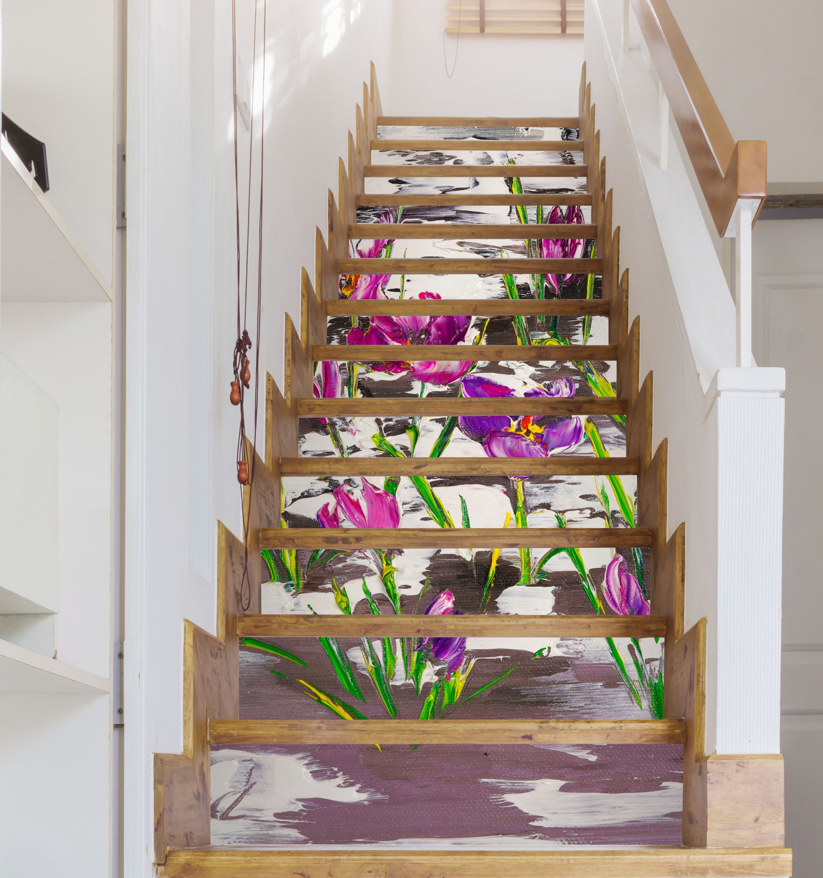 3D Purple Flowers 822 Skromova Marina Stair Risers