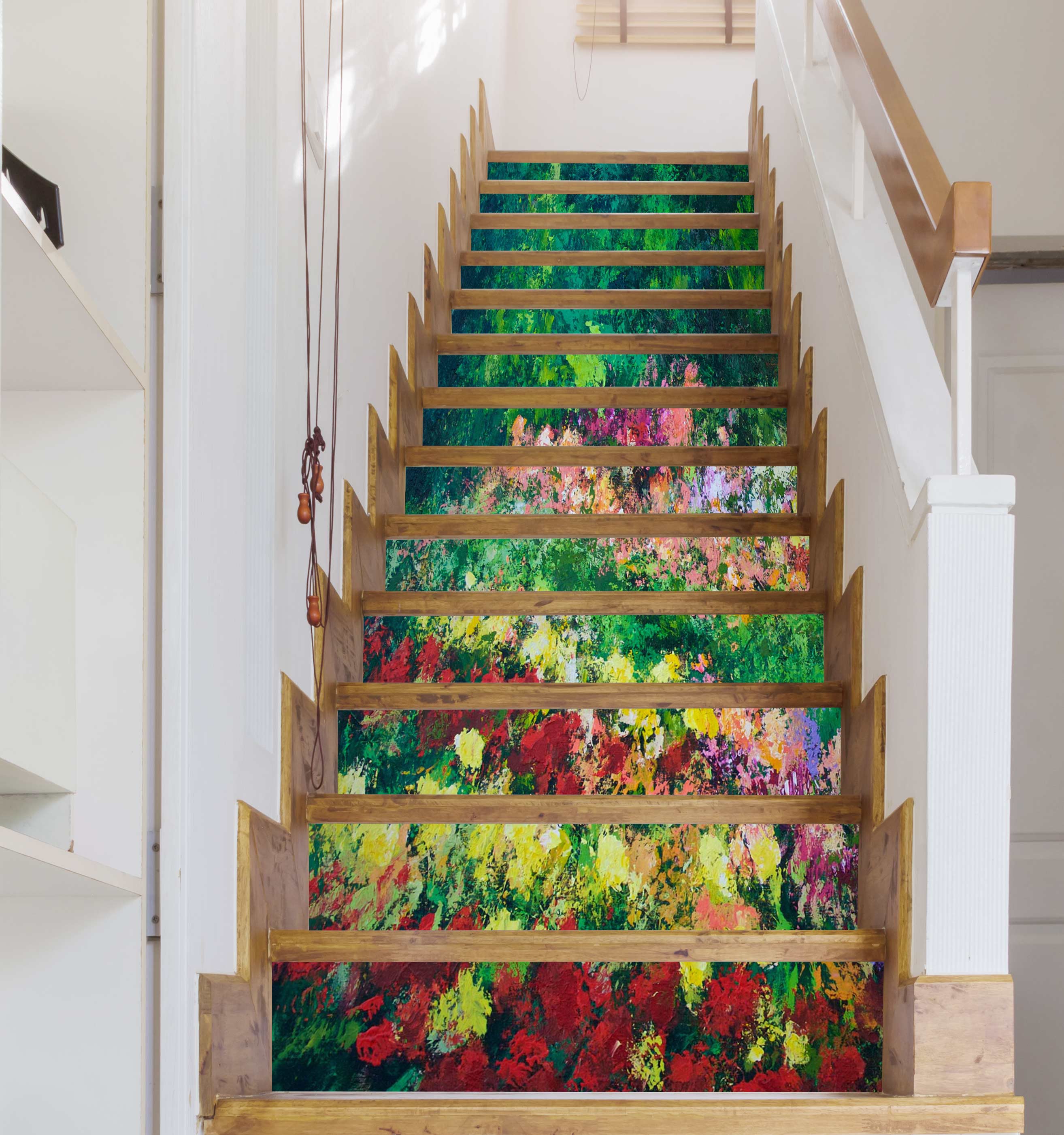 3D Colorful Flower Bush 9015 Allan P. Friedlander Stair Risers