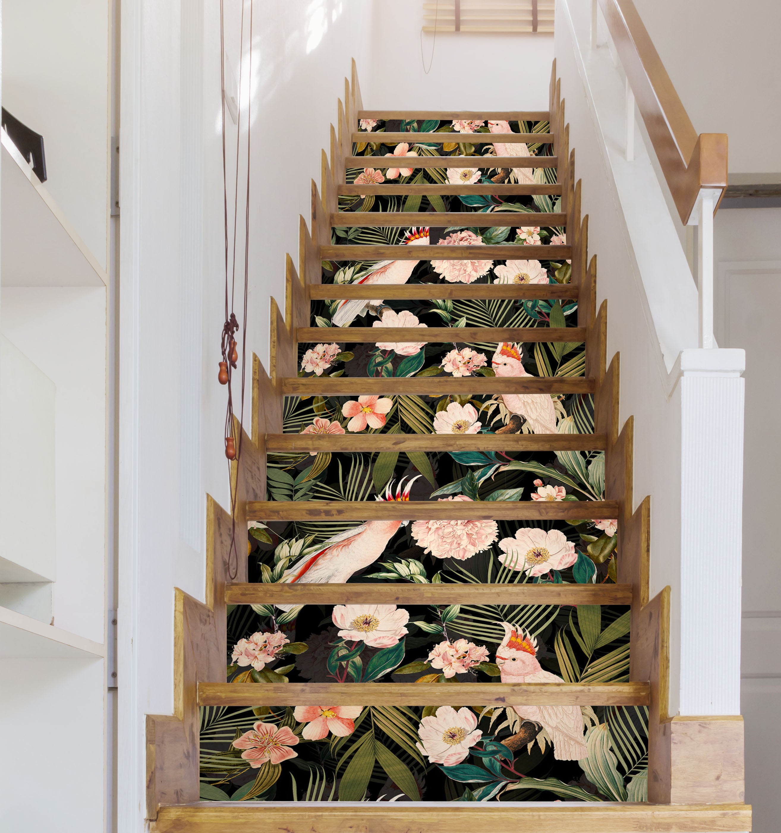 3D Parrot Jungle Pattern 10406 Uta Naumann Stair Risers