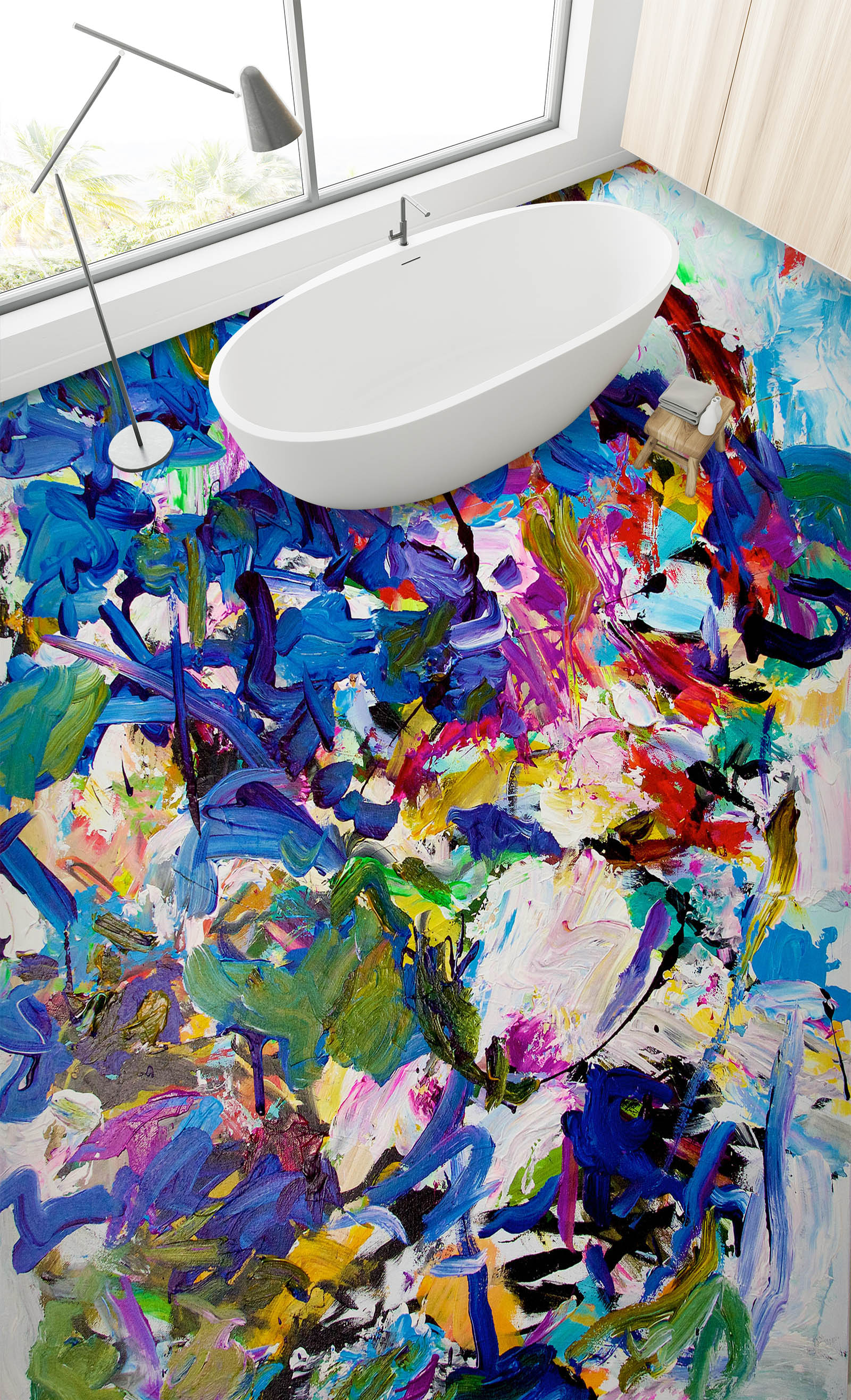 3D Pigment Color Pattern 9505 Allan P. Friedlander Floor Mural