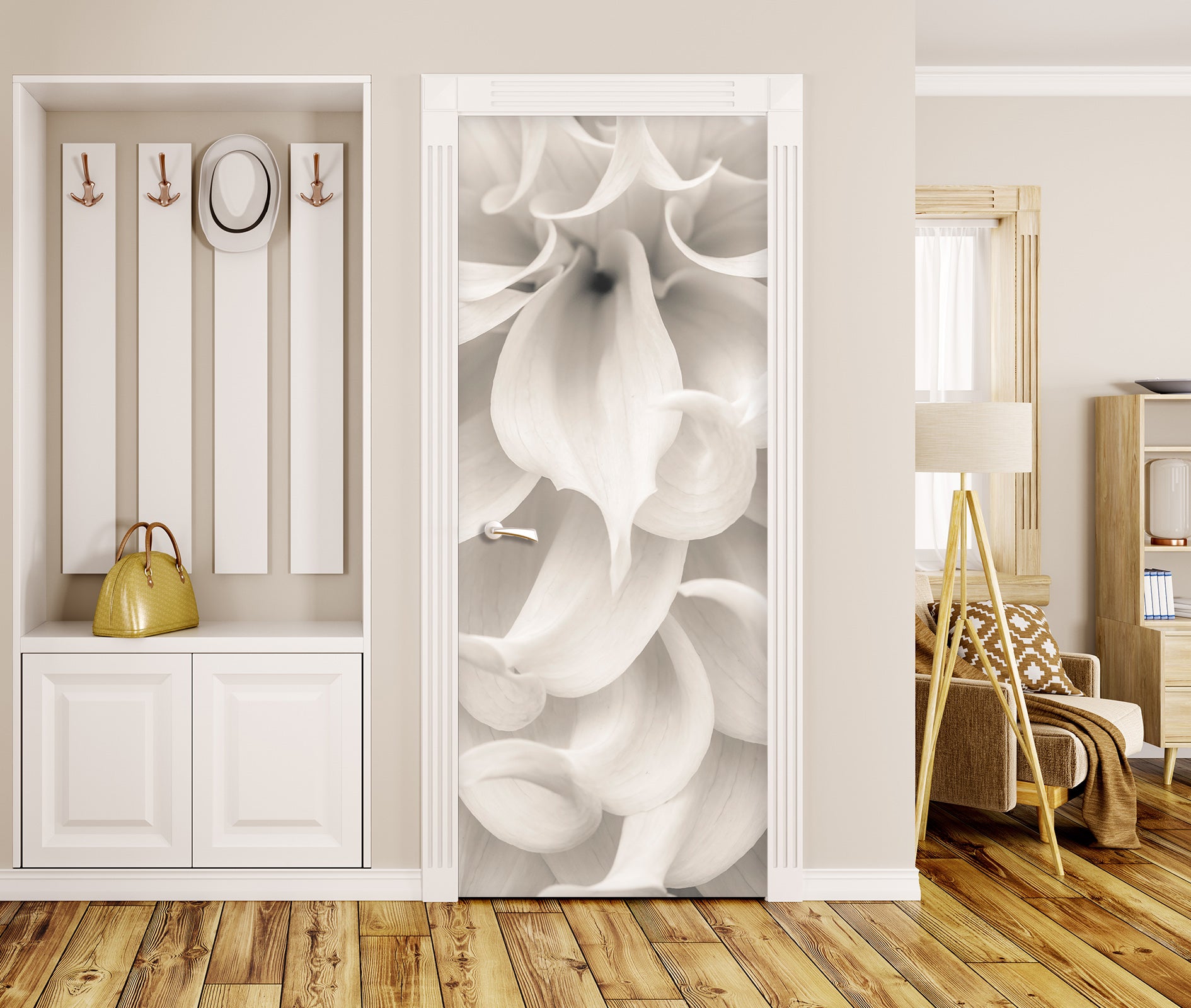 3D Lily Flower 5186 Assaf Frank Door Mural