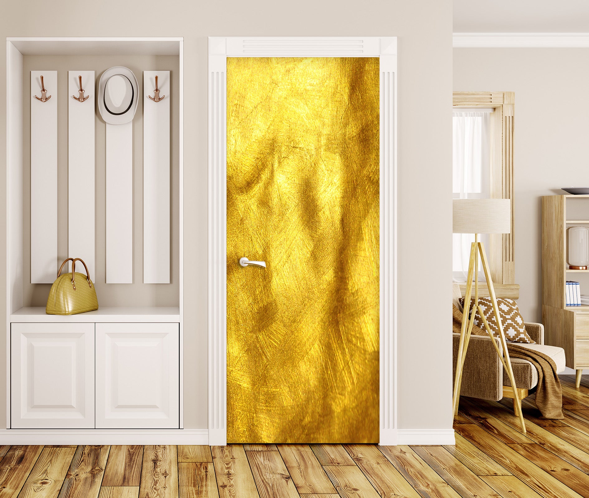 3D Golden Pattern 25068 Door Mural