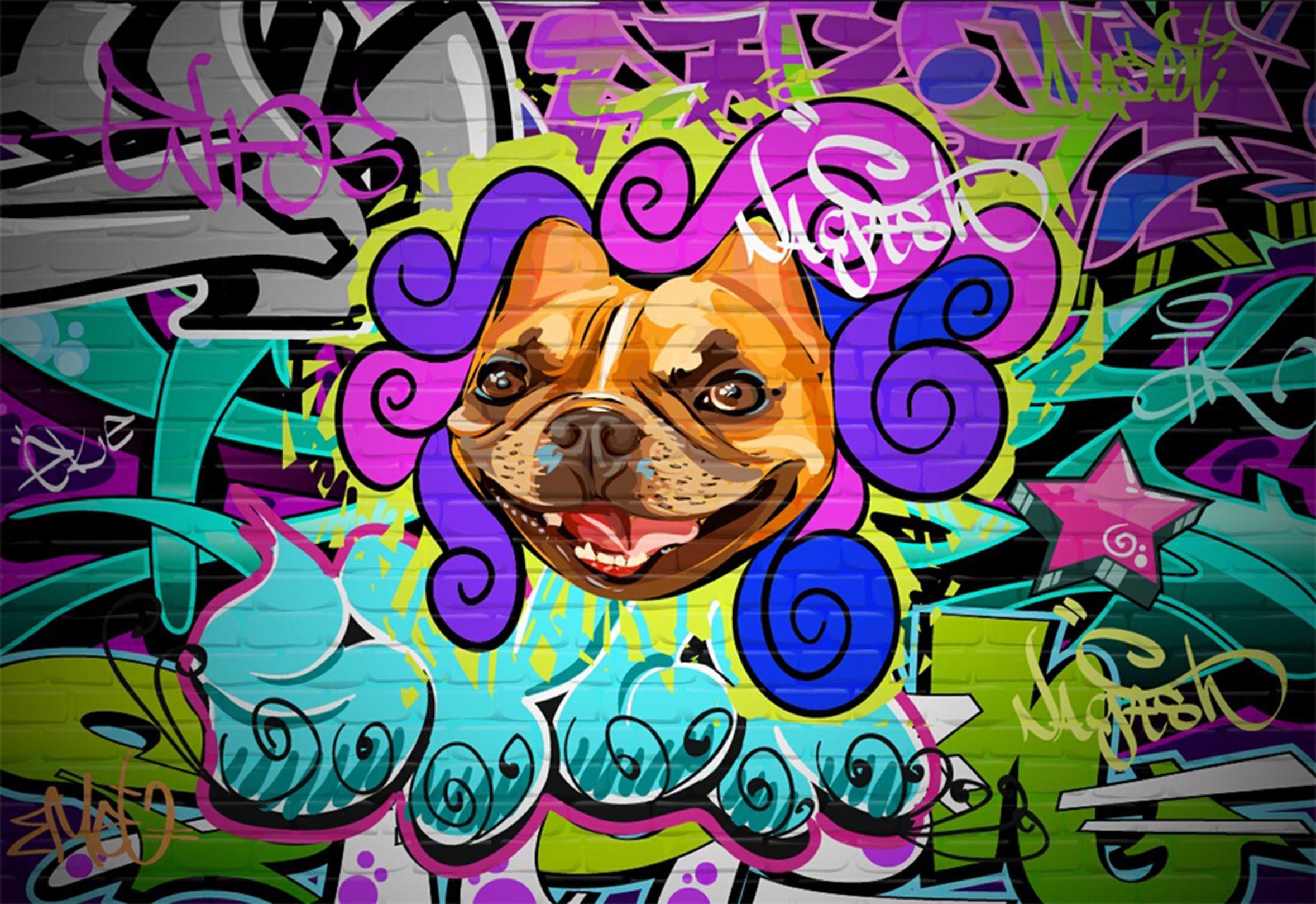 3D Graffiti Dog 318 Garage Door Mural Wallpaper AJ Wallpaper 