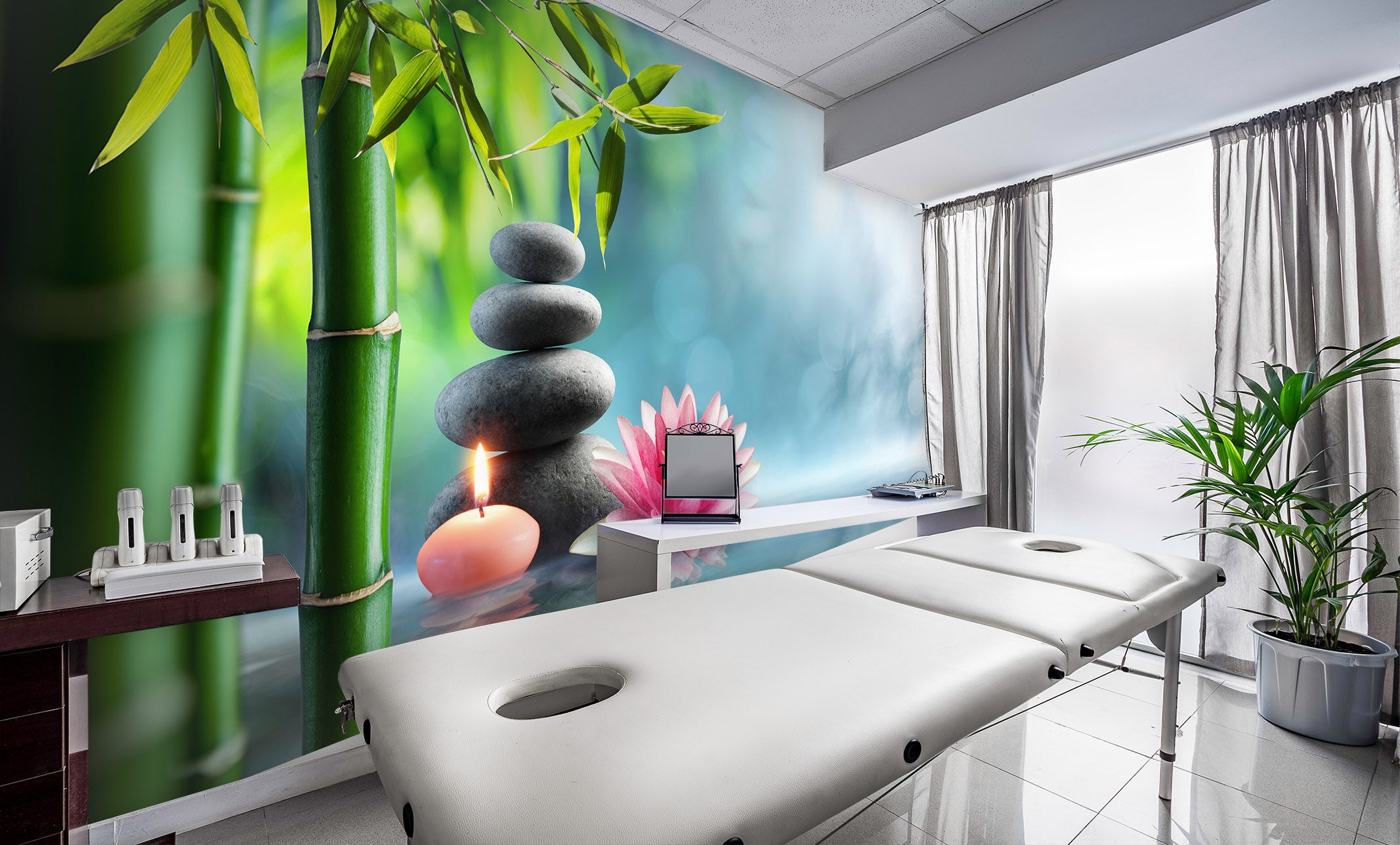 3D Bamboo Candle 087 Wall Murals