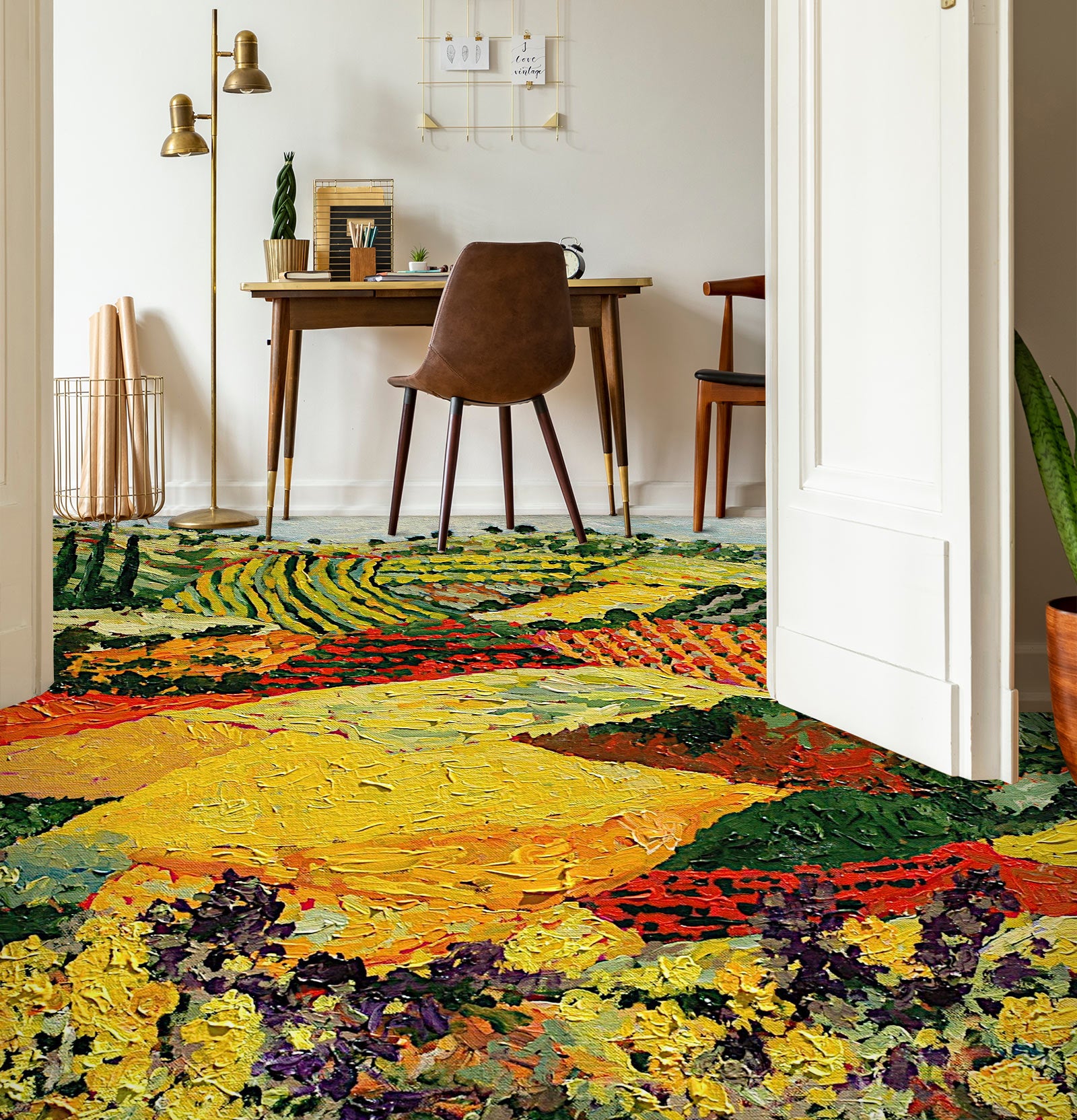 3D Color Field Painting 9529 Allan P. Friedlander Floor Mural