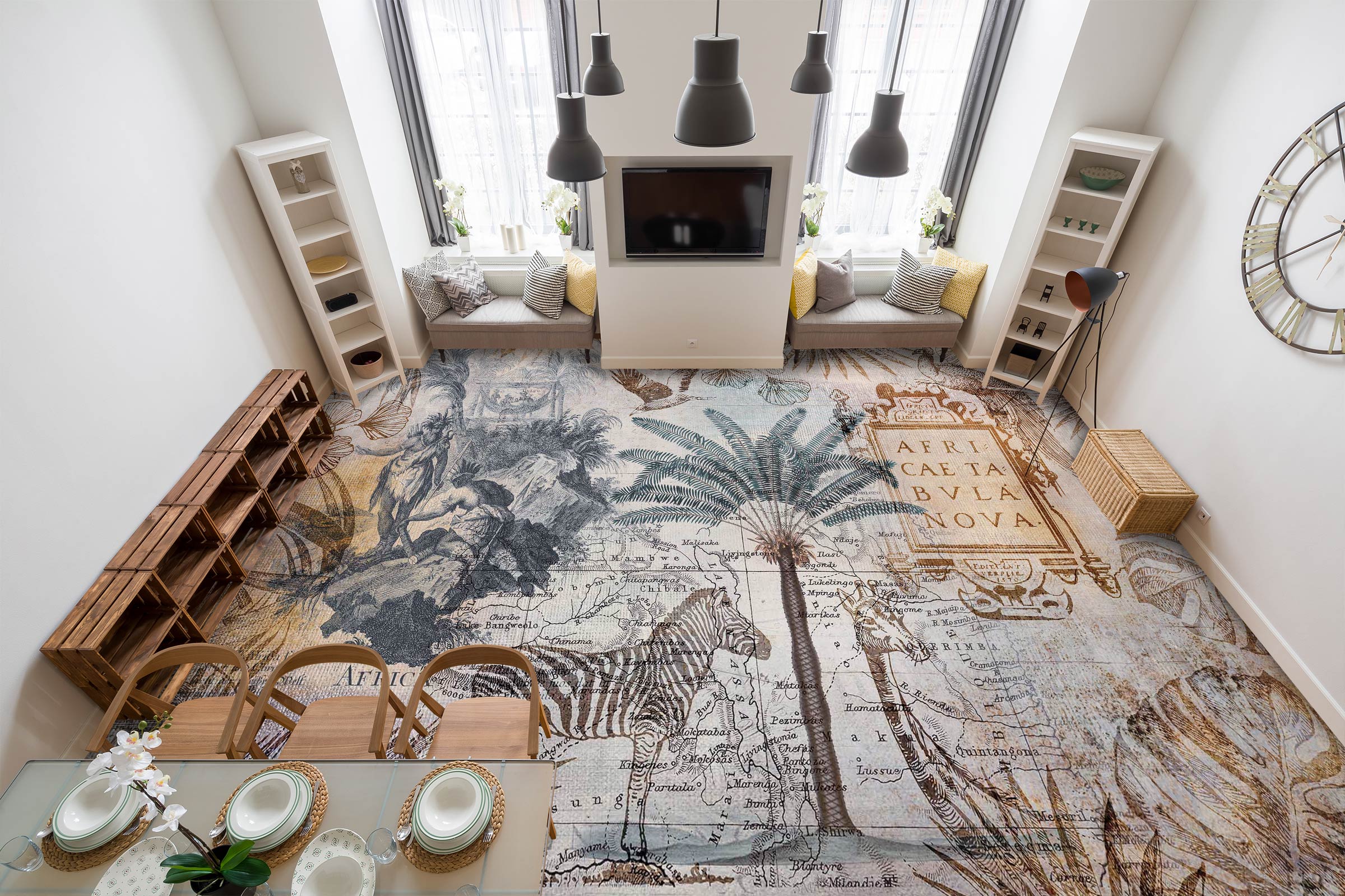 3D Zebra Jungle 102109 Andrea Haase Floor Mural