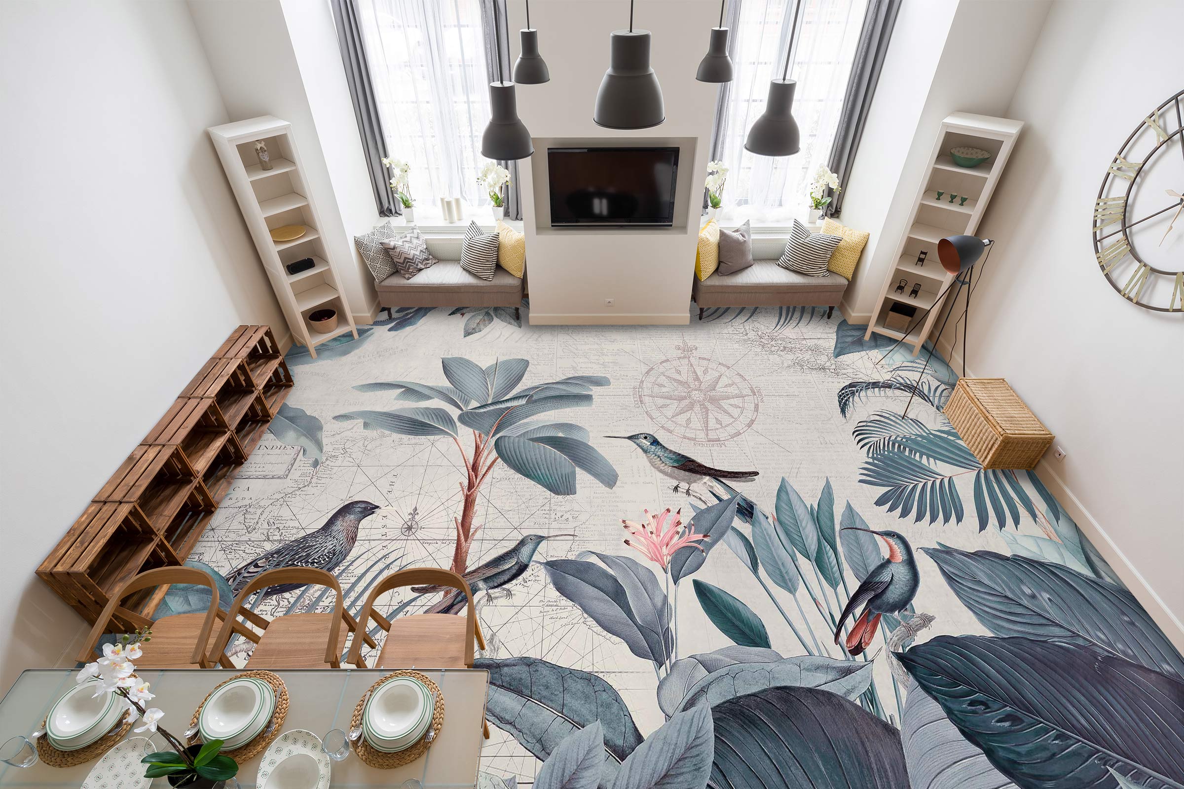 3D Bird Grove 10048 Andrea Haase Floor Mural