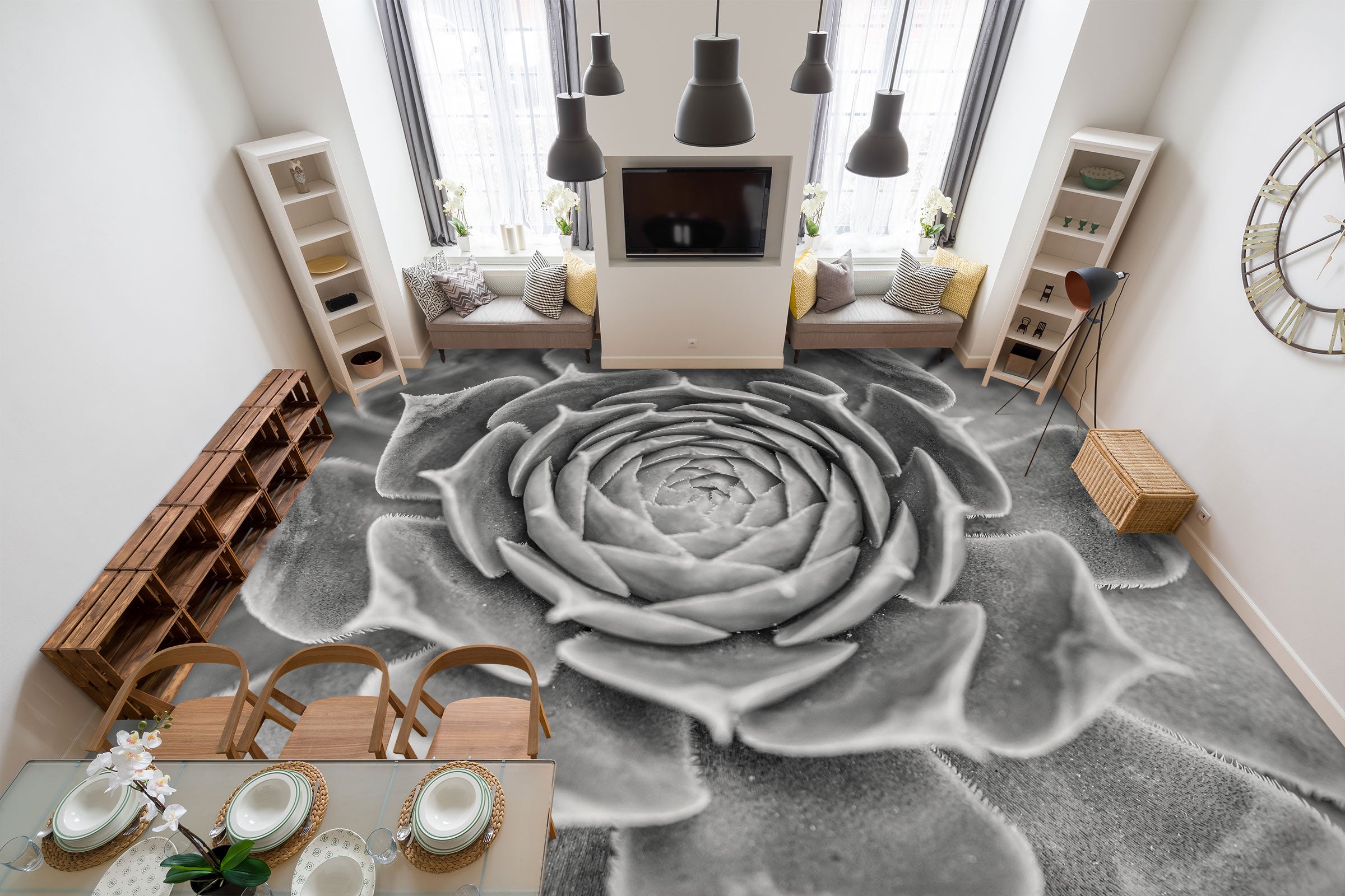 3D Succulent Plants 9853 Assaf Frank Floor Mural