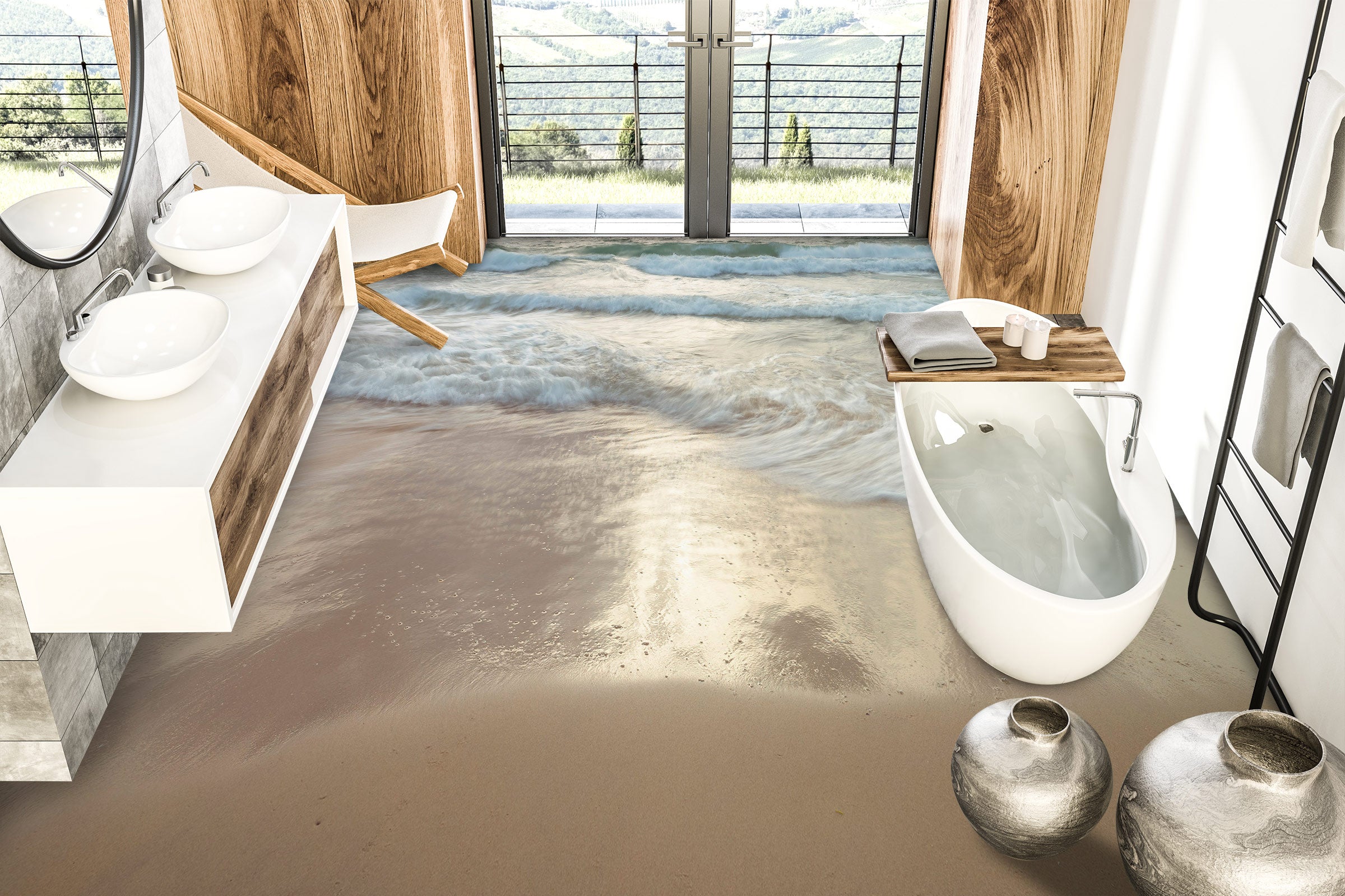 3D Beach 9846 Assaf Frank Floor Mural