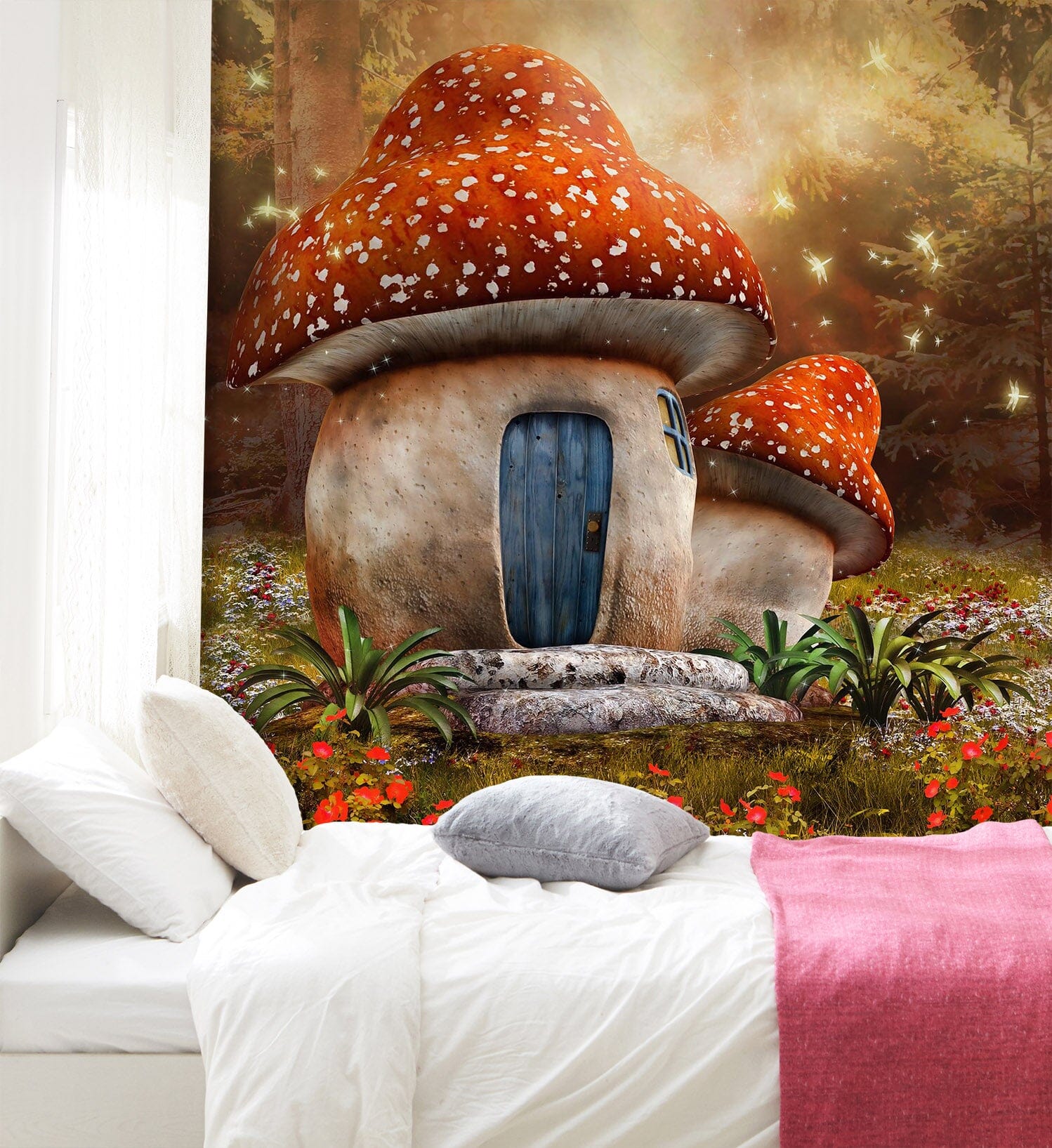 3D Mushroom House 028 Wall Murals Wallpaper AJ Wallpaper 2 